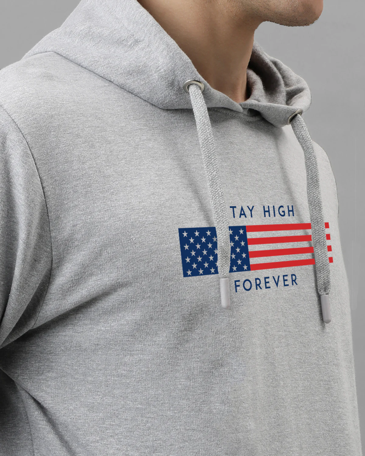 Men Grey Printed Hoodie - Image 3