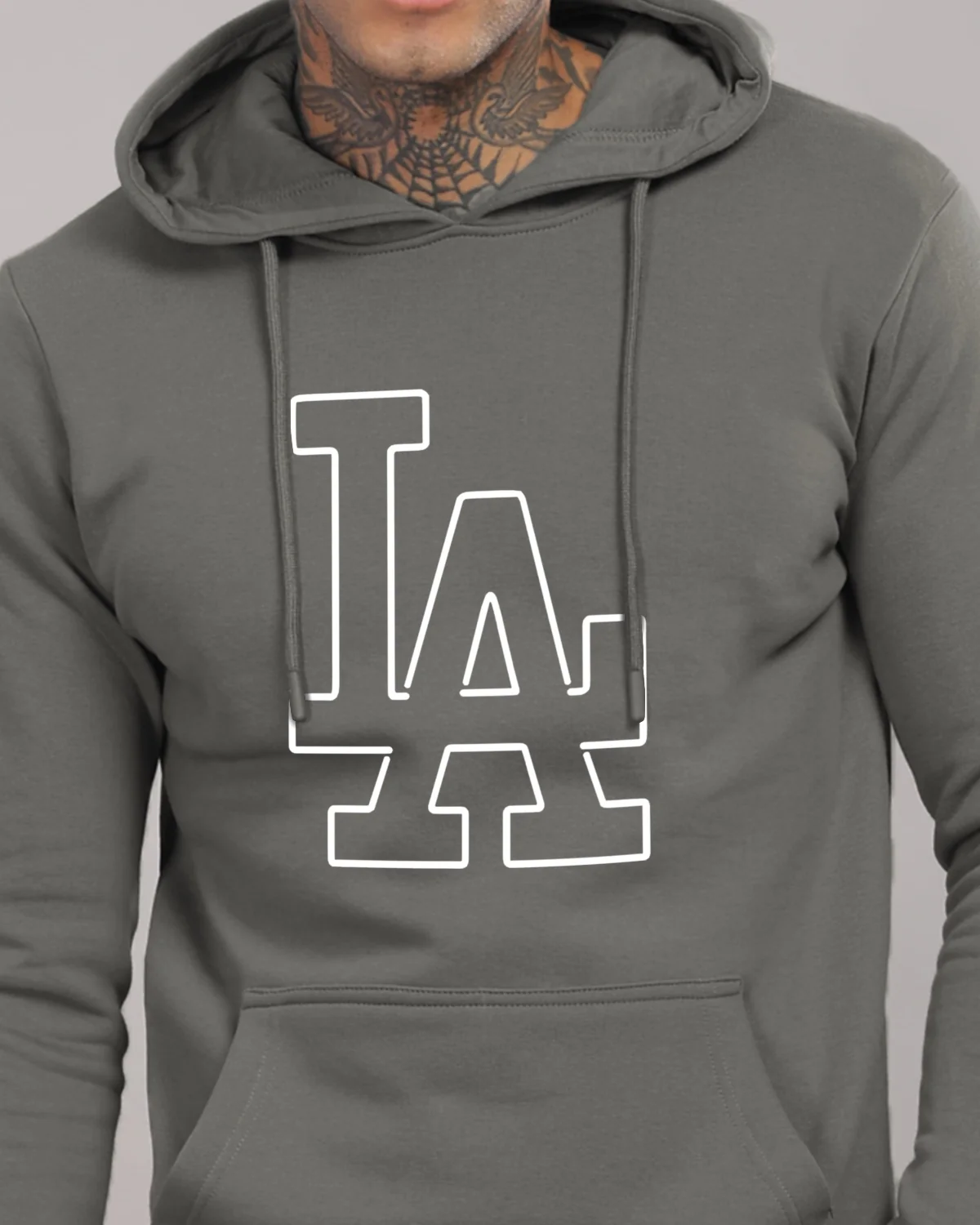 Men Grey Printed Hoodie - Image 3