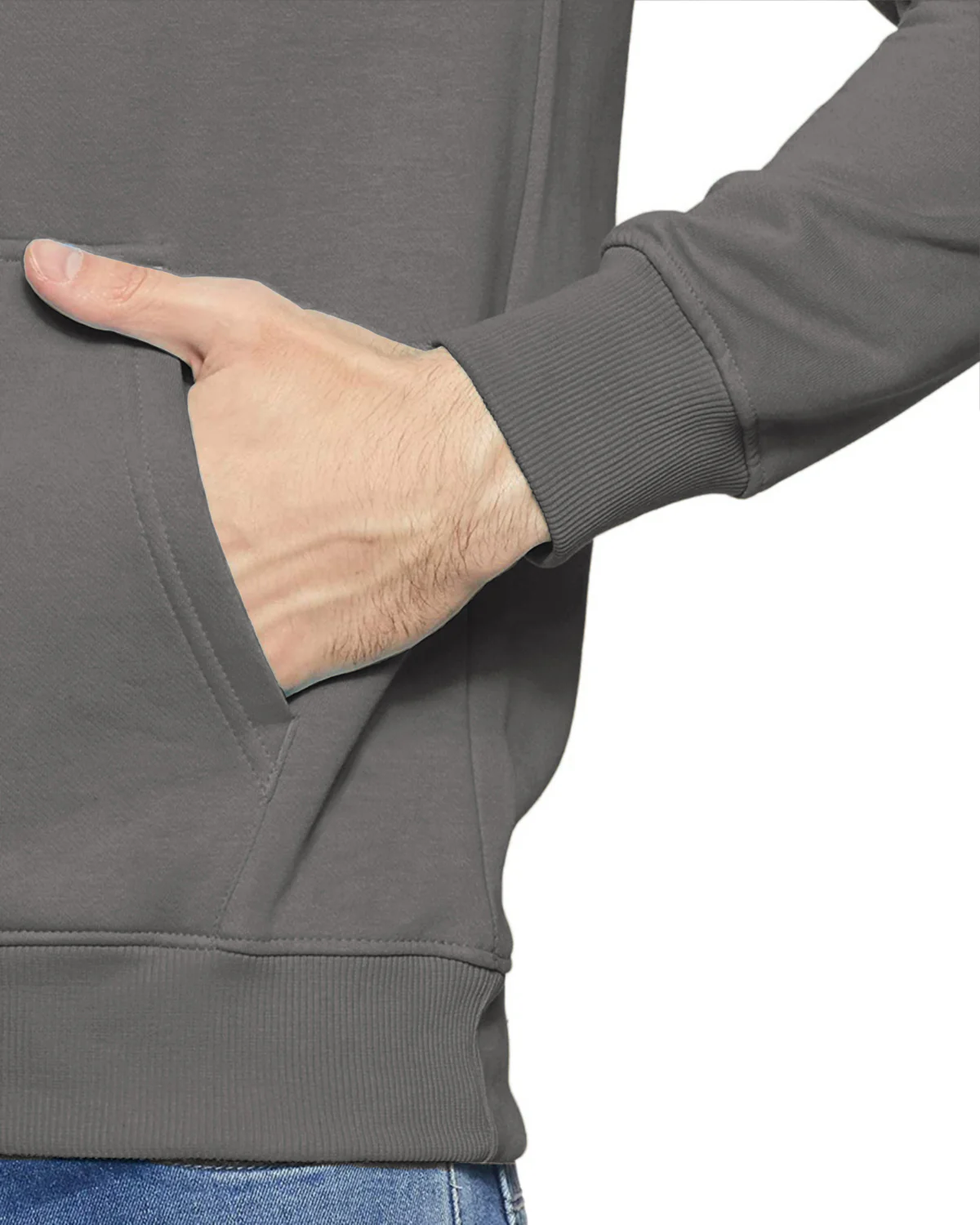 Men Grey Printed Hoodie - Image 6