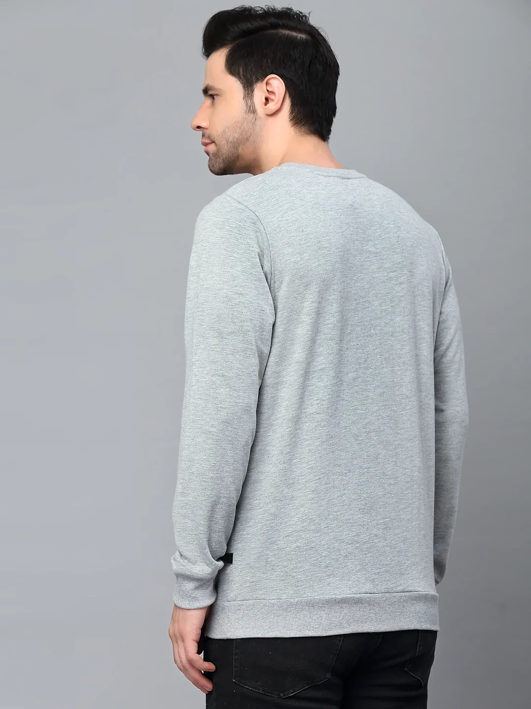 Men Grey Printed Sweatshirt - Image 2