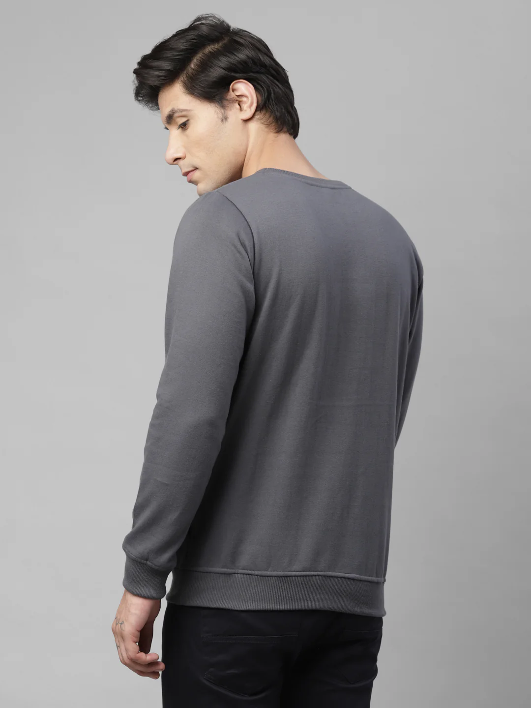 Men Grey Printed Sweatshirt - Image 2