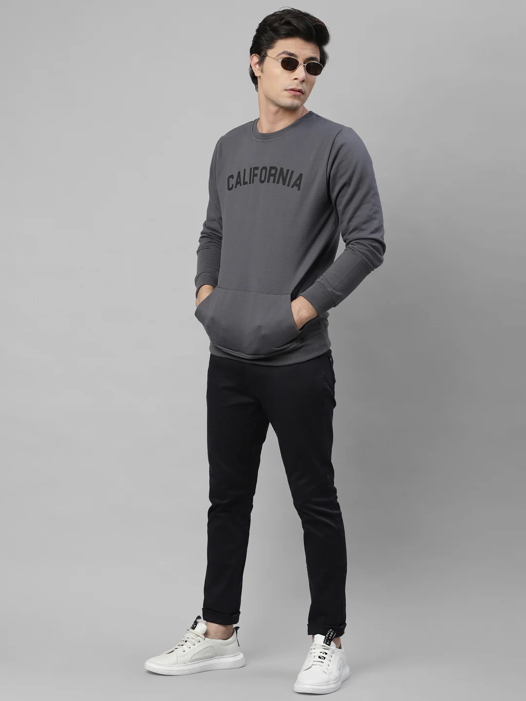 Men Grey Printed Sweatshirt - Image 4