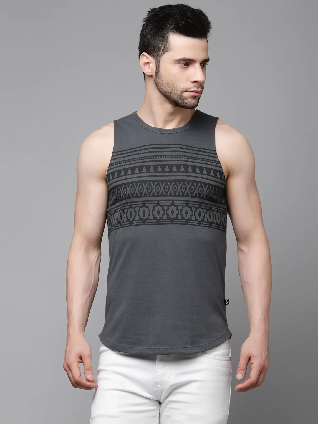 Men Grey Printed T-Shirt - Image 2