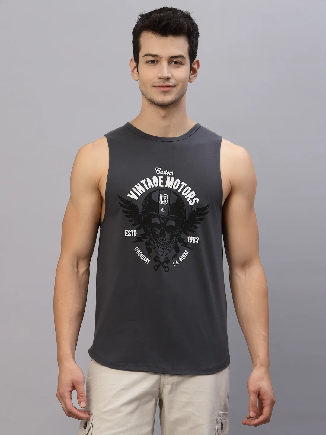 Men Grey Printed T-Shirt - Image 3