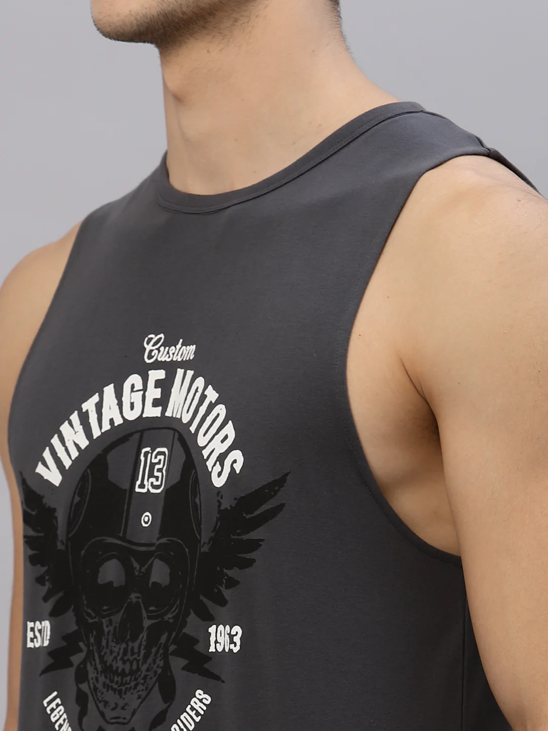 Men Grey Printed T-Shirt - Image 6