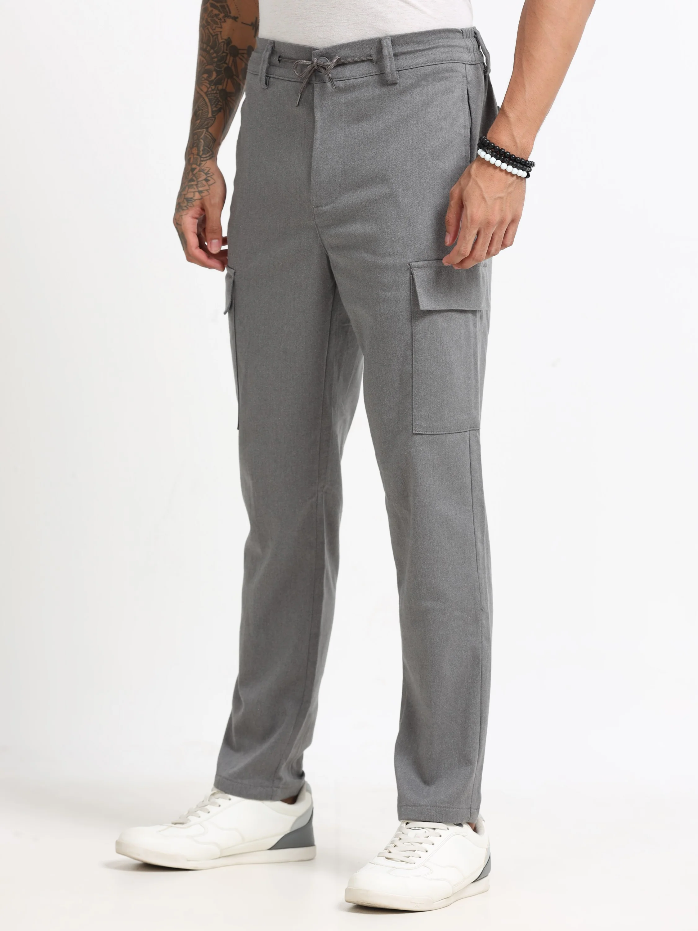 Men Grey Cargo Pants - Image 7