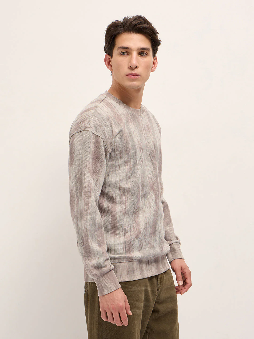 Men Grey Regular Fit Crew Neck T-Shirt - Image 3