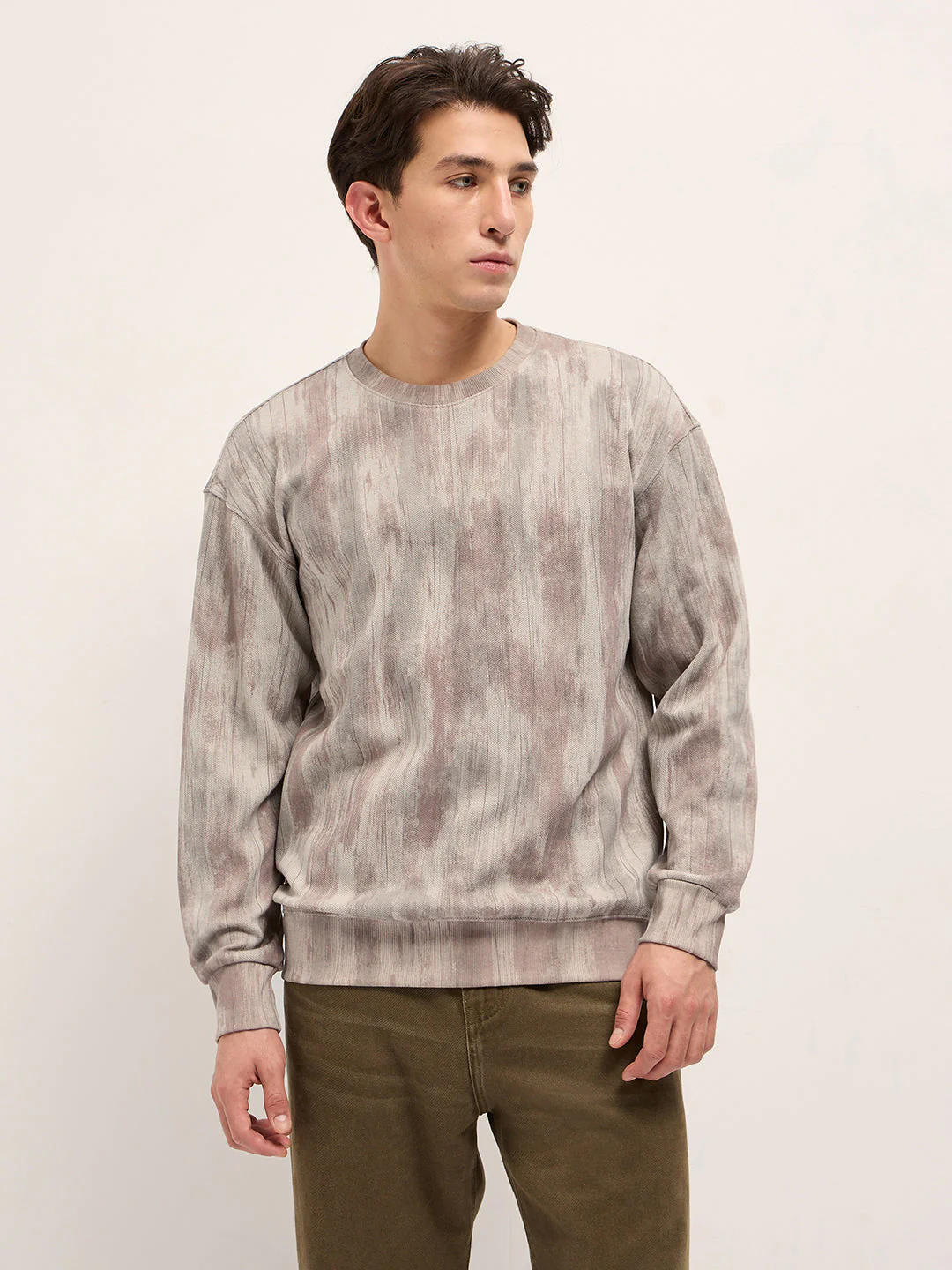 Men Grey Regular Fit Crew Neck T-Shirt - Image 5