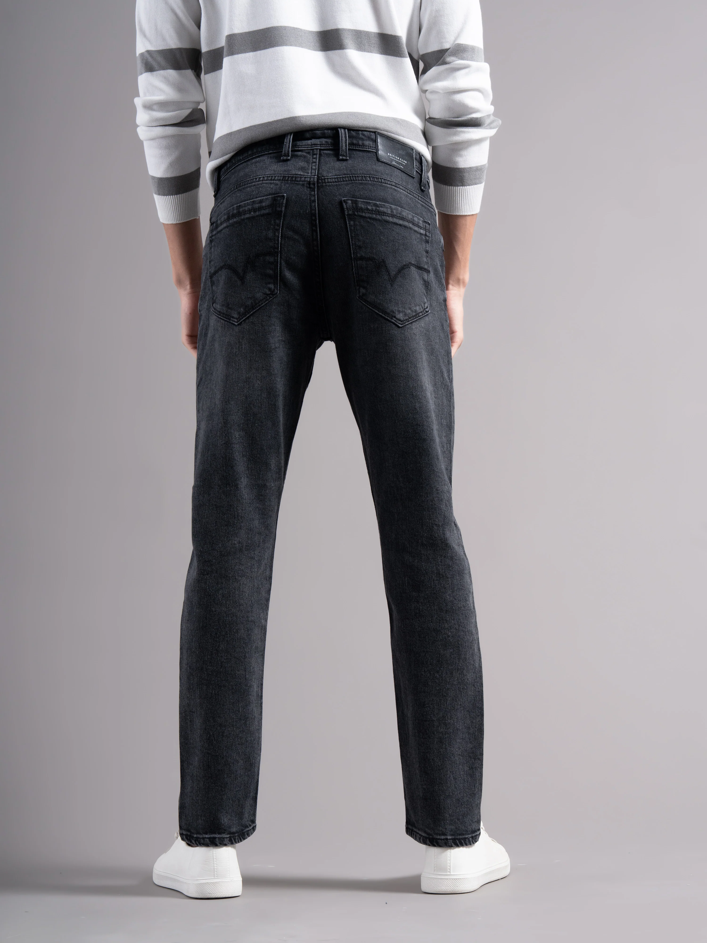 Men Grey Regular Fit Jeans - Image 3