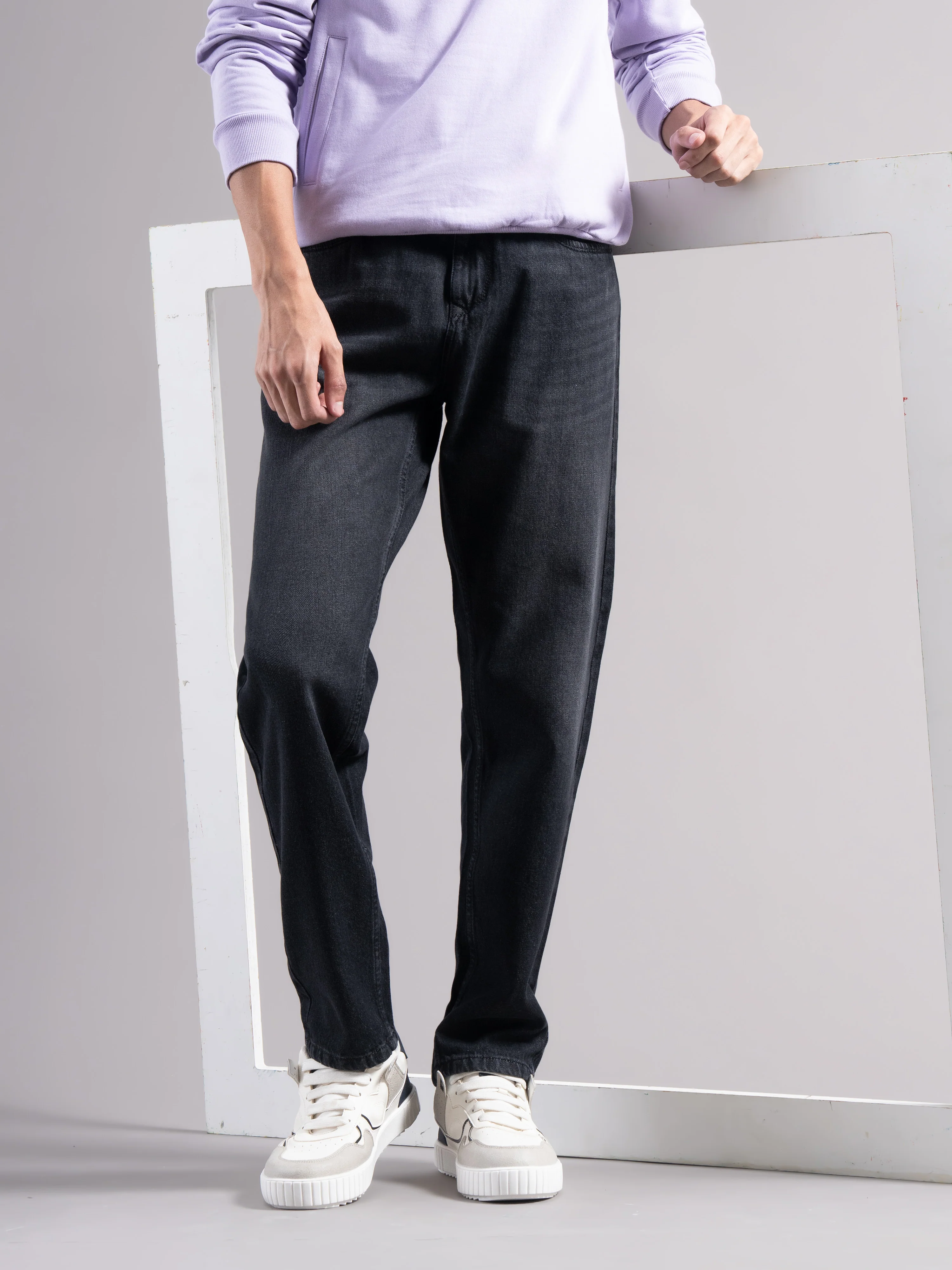 Men Grey Regular Fit Jeans - Image 7