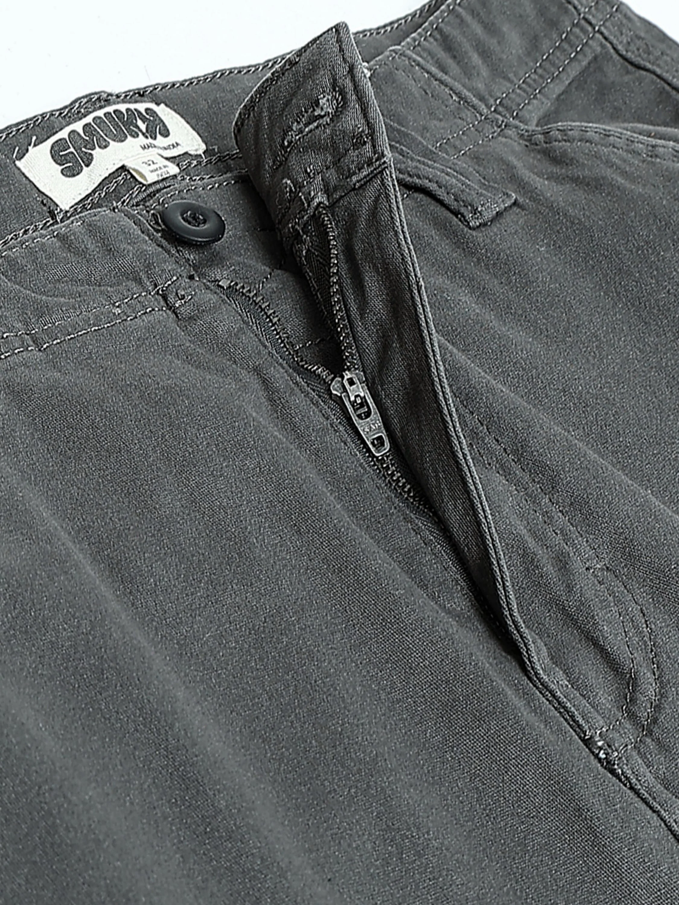 Men Dark Grey Cargo Pants - Image 4
