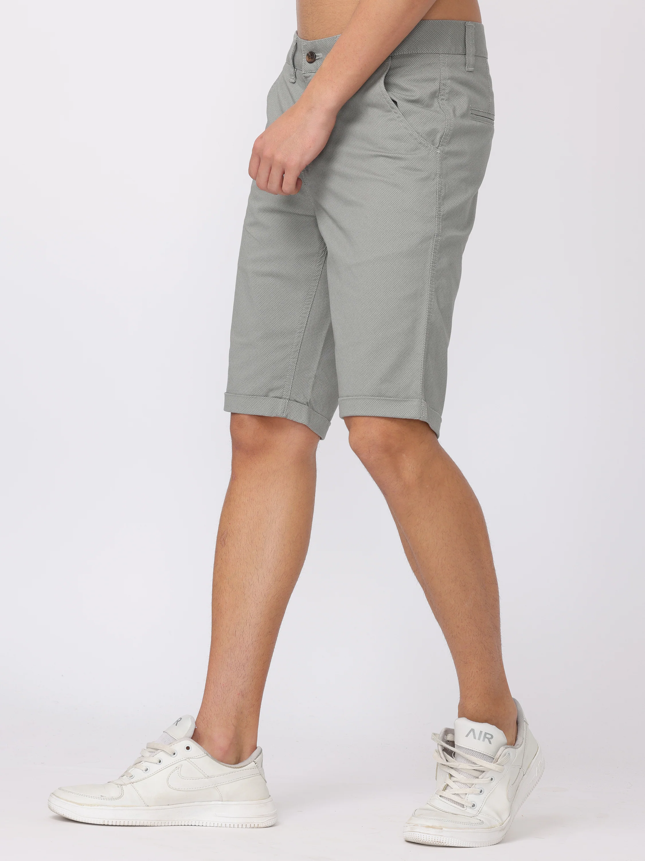 Men Grey Regular Fit Shorts - Image 3