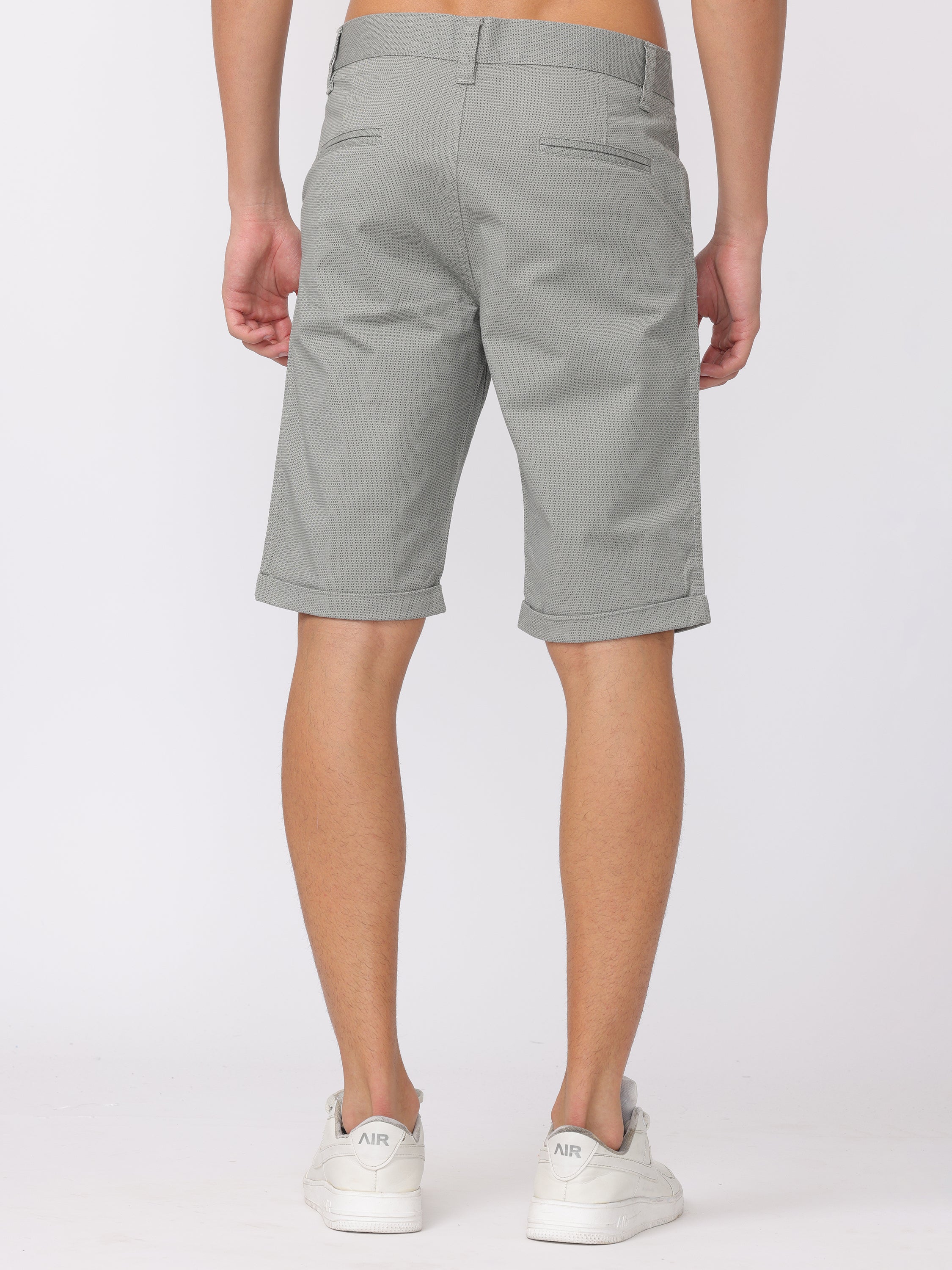 Men Grey Regular Fit Shorts - Image 4