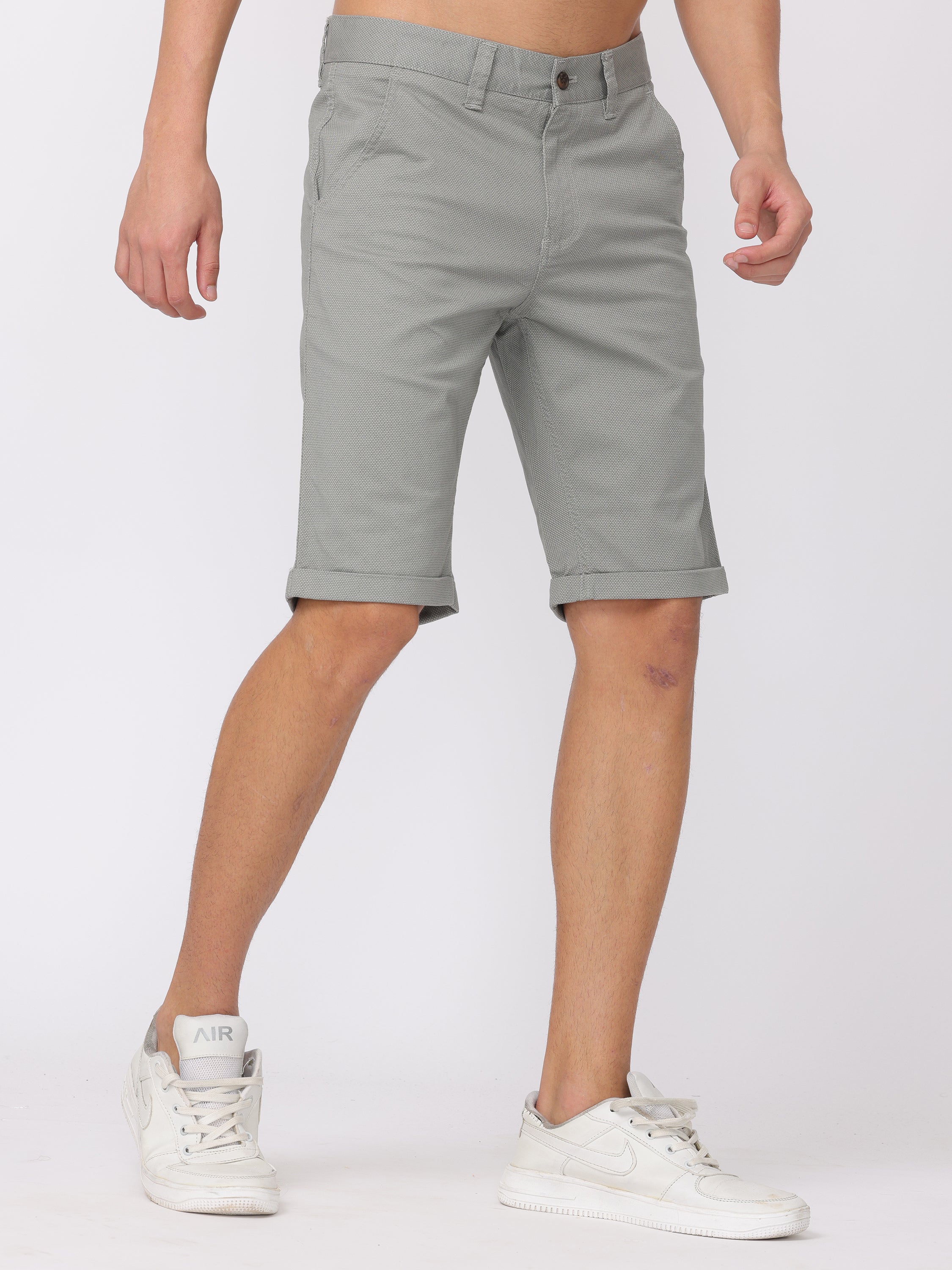 Men Grey Regular Fit Shorts - Image 5
