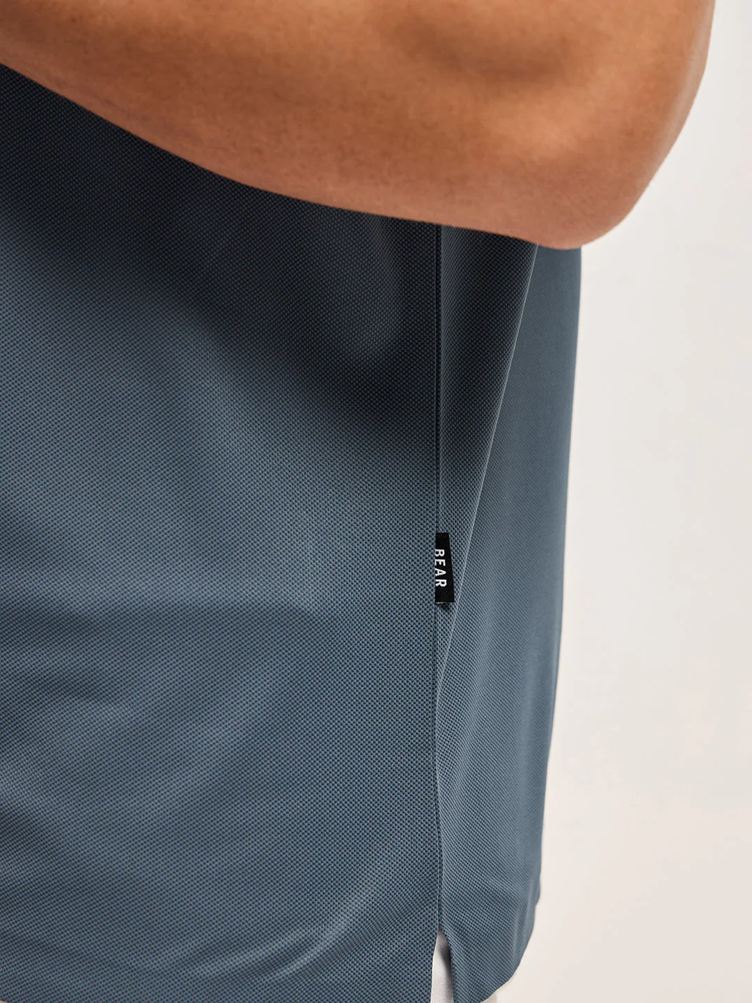 Men Grey Self Design Slim Fit Classic Polo T-shirt - Image 6
