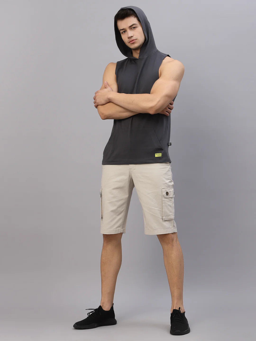 Men Grey Sleeveless T-Shirt - Image 2