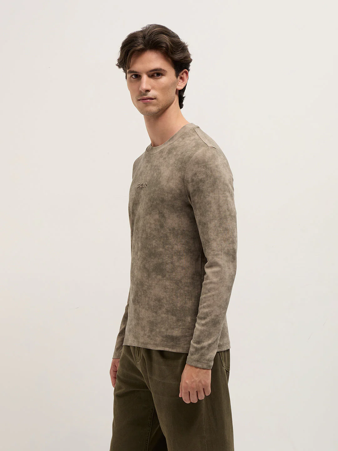 Men Grey Slim Fit Crew Neck T-Shirt - Image 3