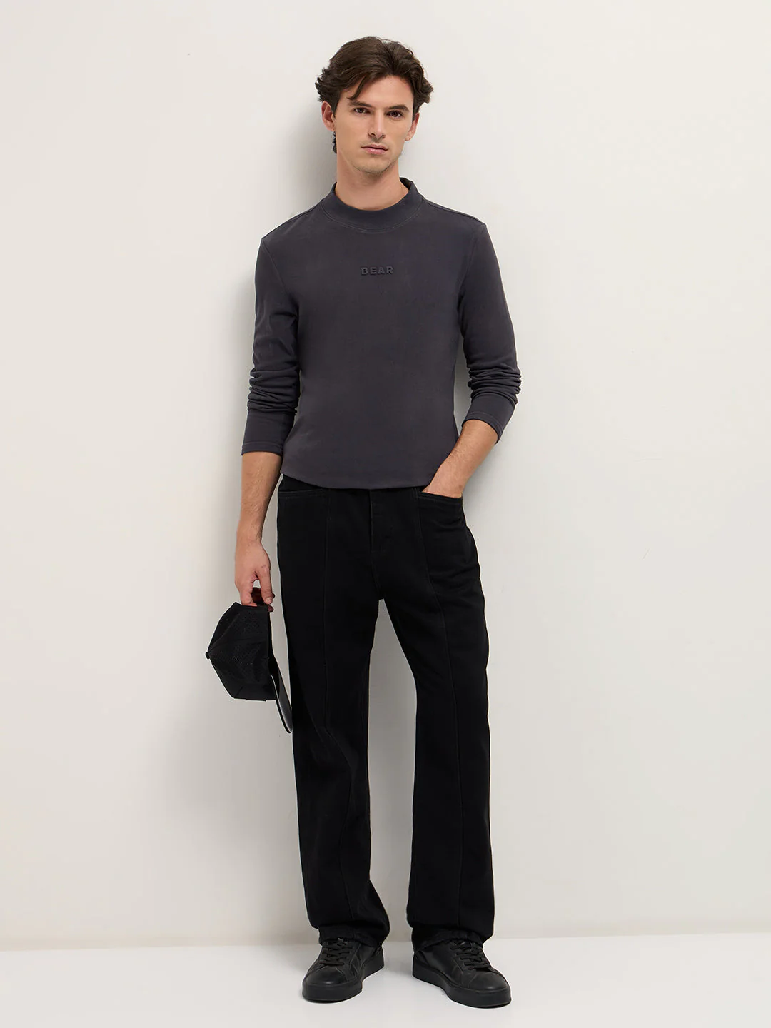 Men Grey Slim Fit Crew Neck T-Shirt - Image 4