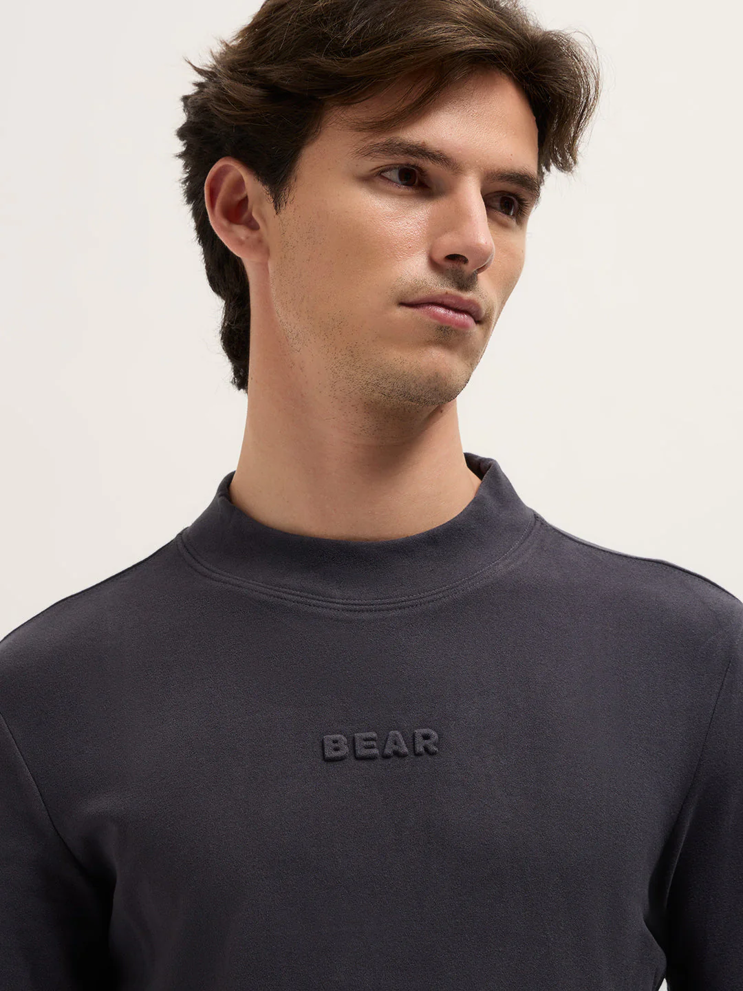 Men Grey Slim Fit Crew Neck T-Shirt - Image 5