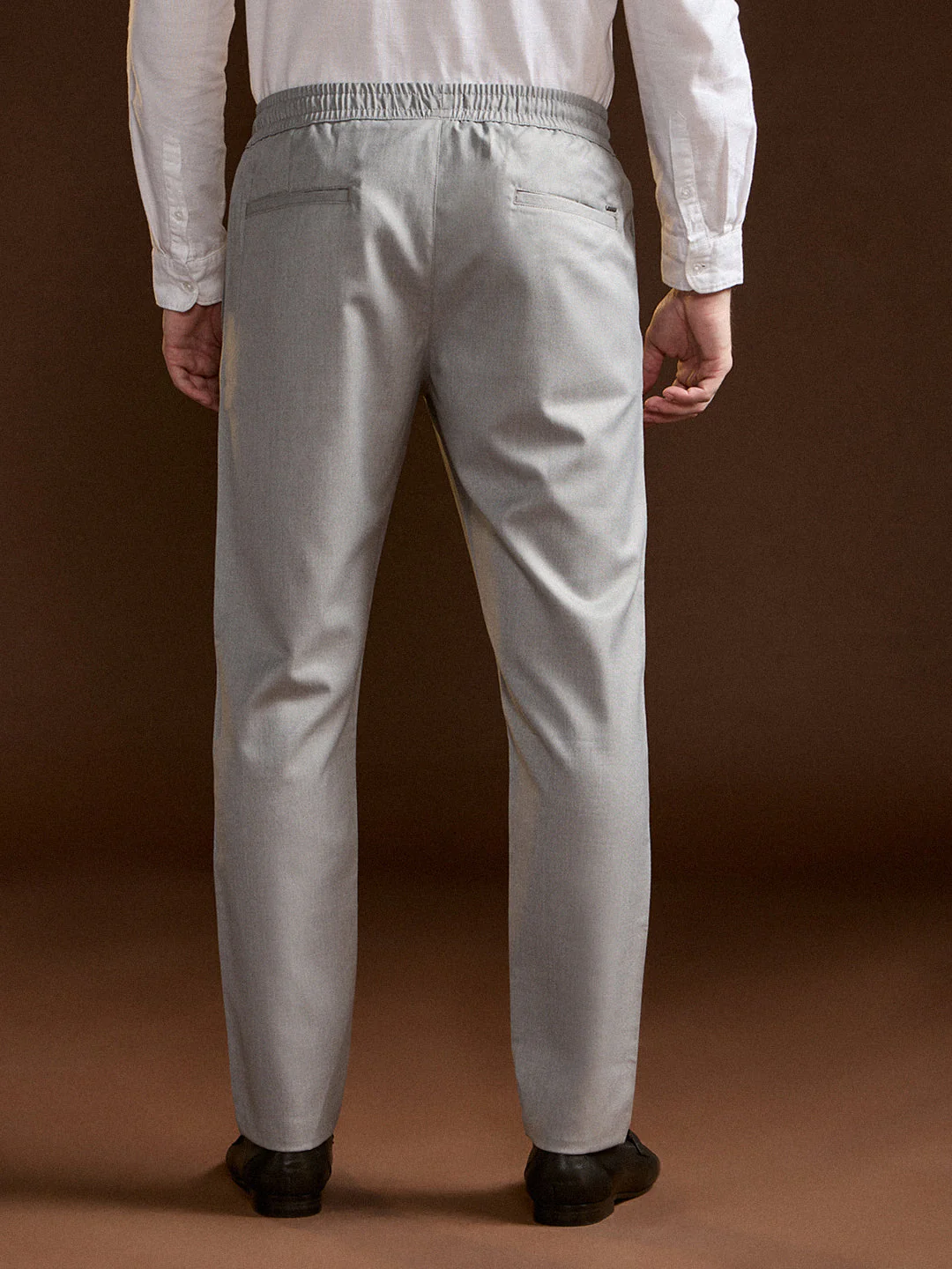 Men Grey Slim Fit Formal Trouser - Image 2