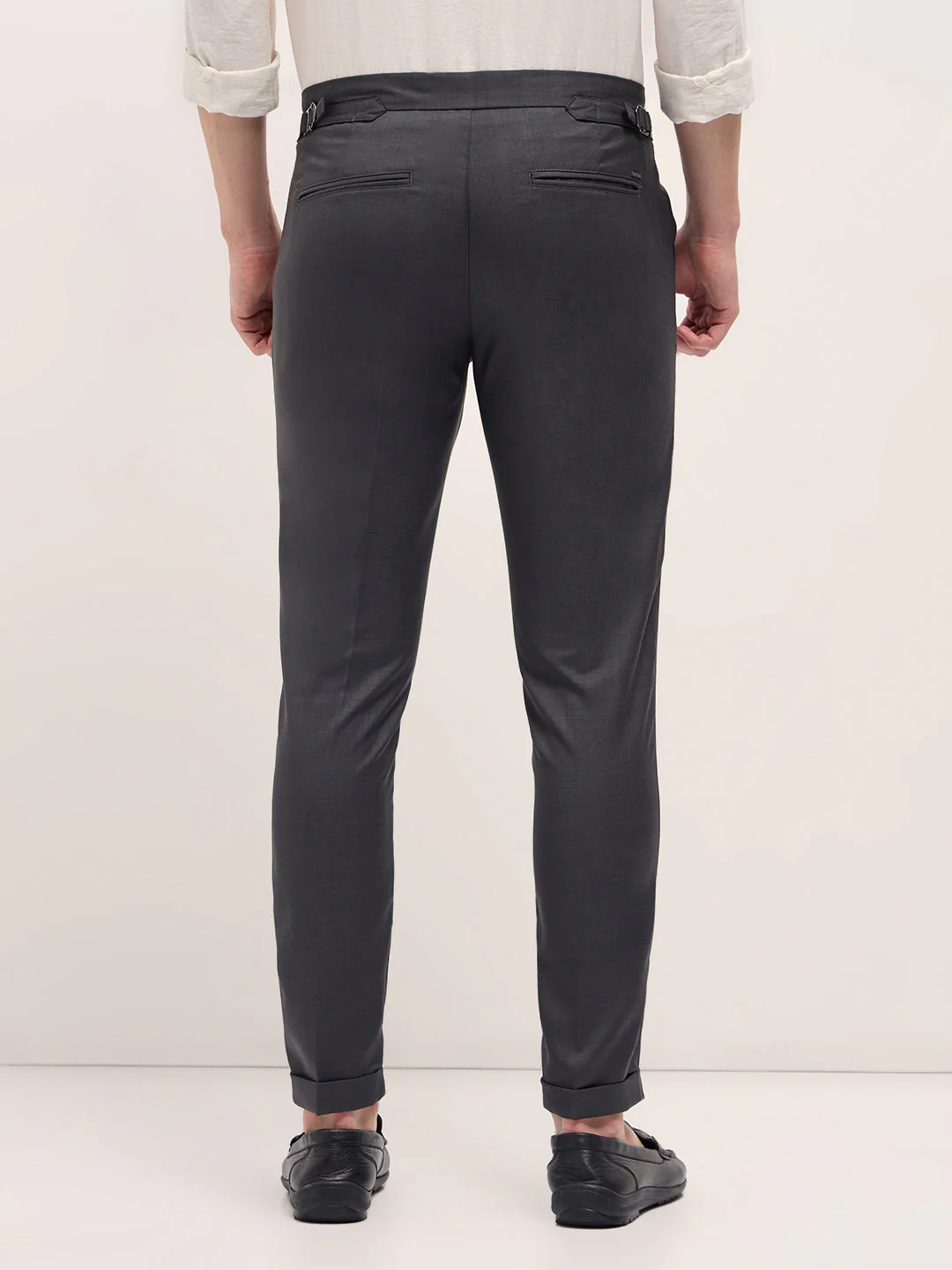 Men Grey Slim Fit Formal Trouser - Image 2