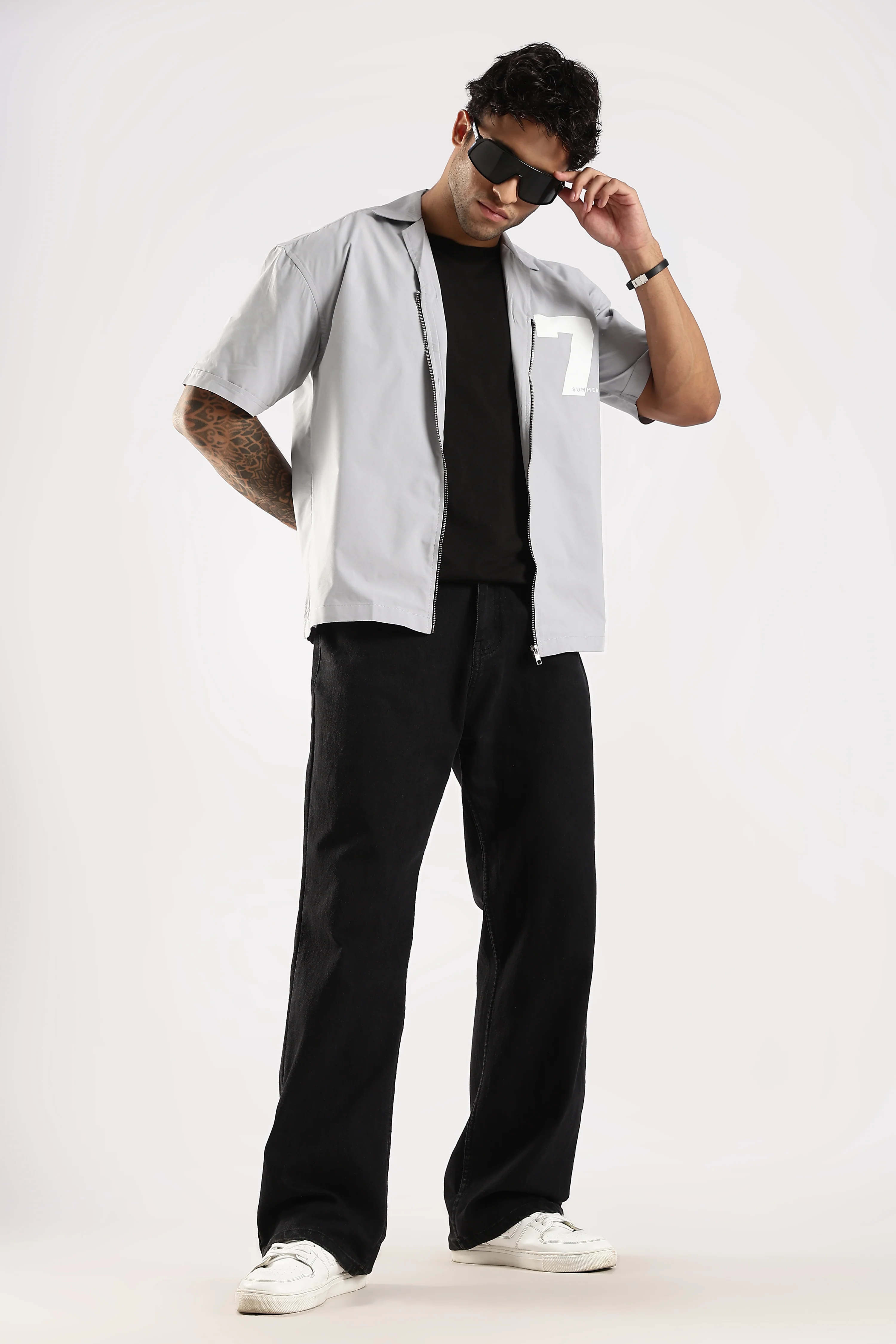 Men Grey Slim Fit Shirt - Image 8