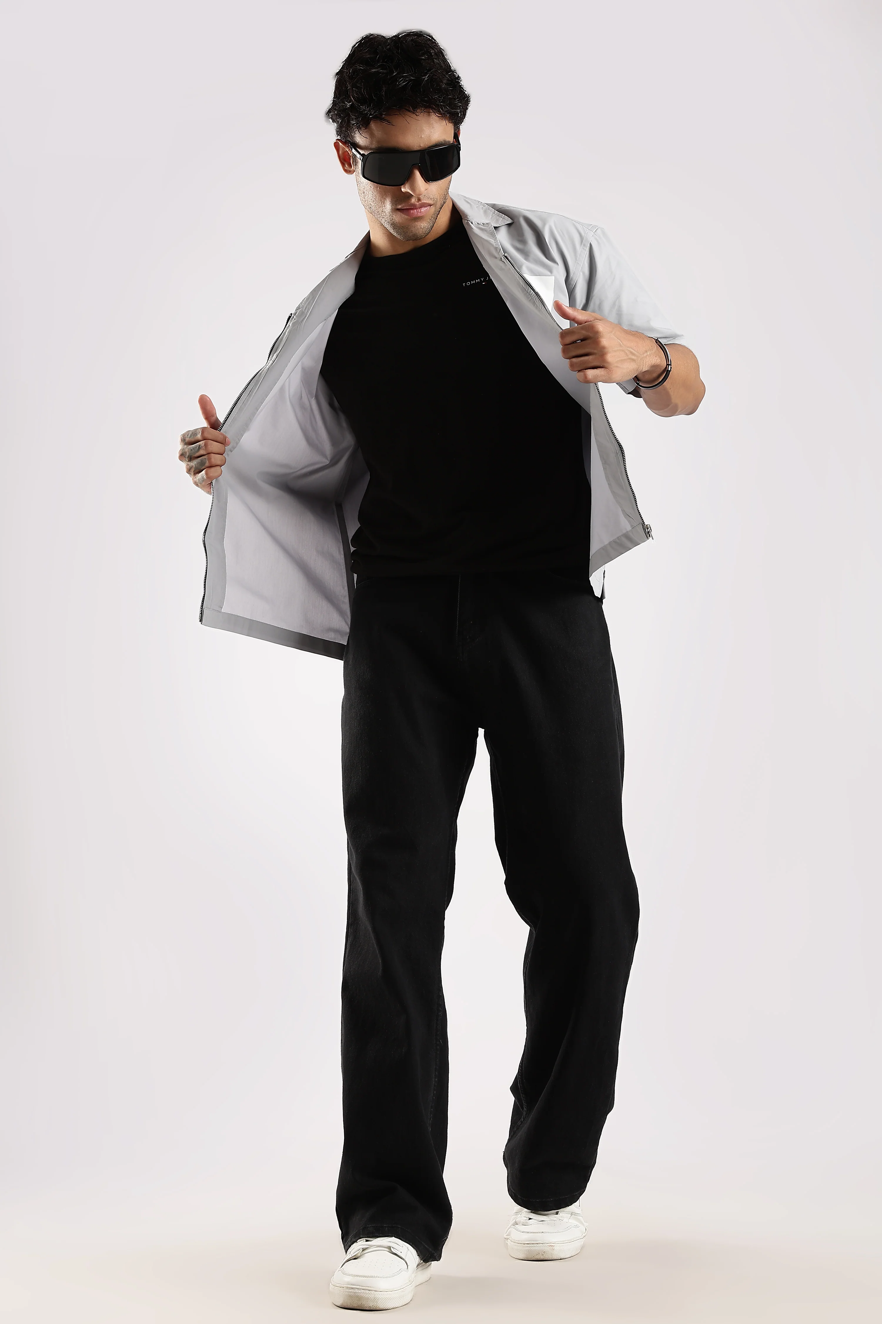 Men Grey Slim Fit Shirt - Image 9