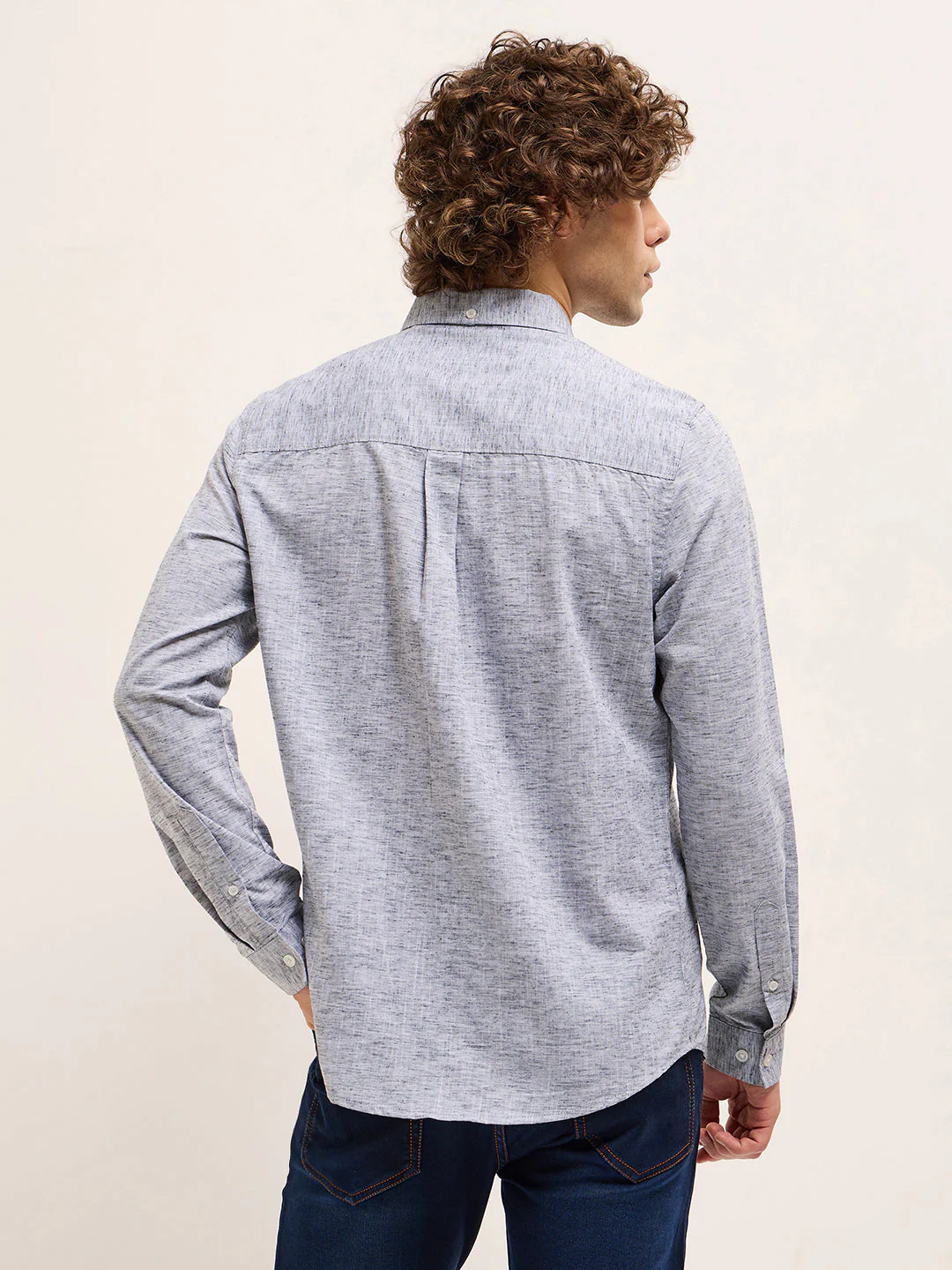 Men Grey Slim Fit Solid Casual Shirt - Image 2