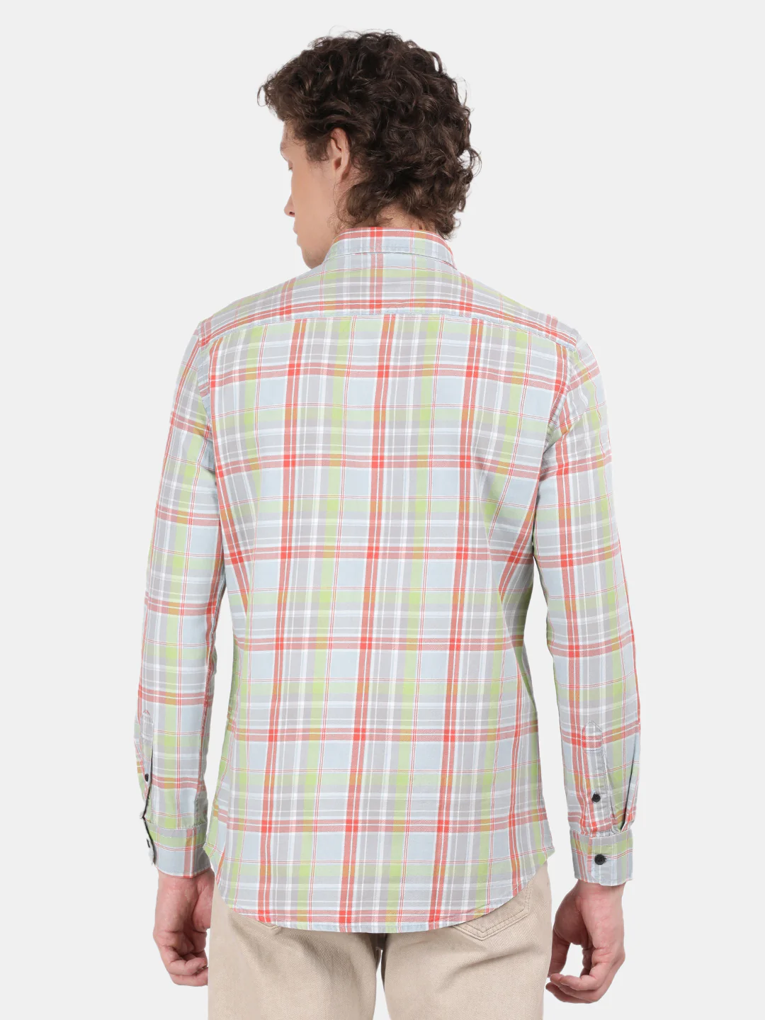 Men Grey Slim Fit Spread Collar Full Sleeve Casual Shirt - Image 3