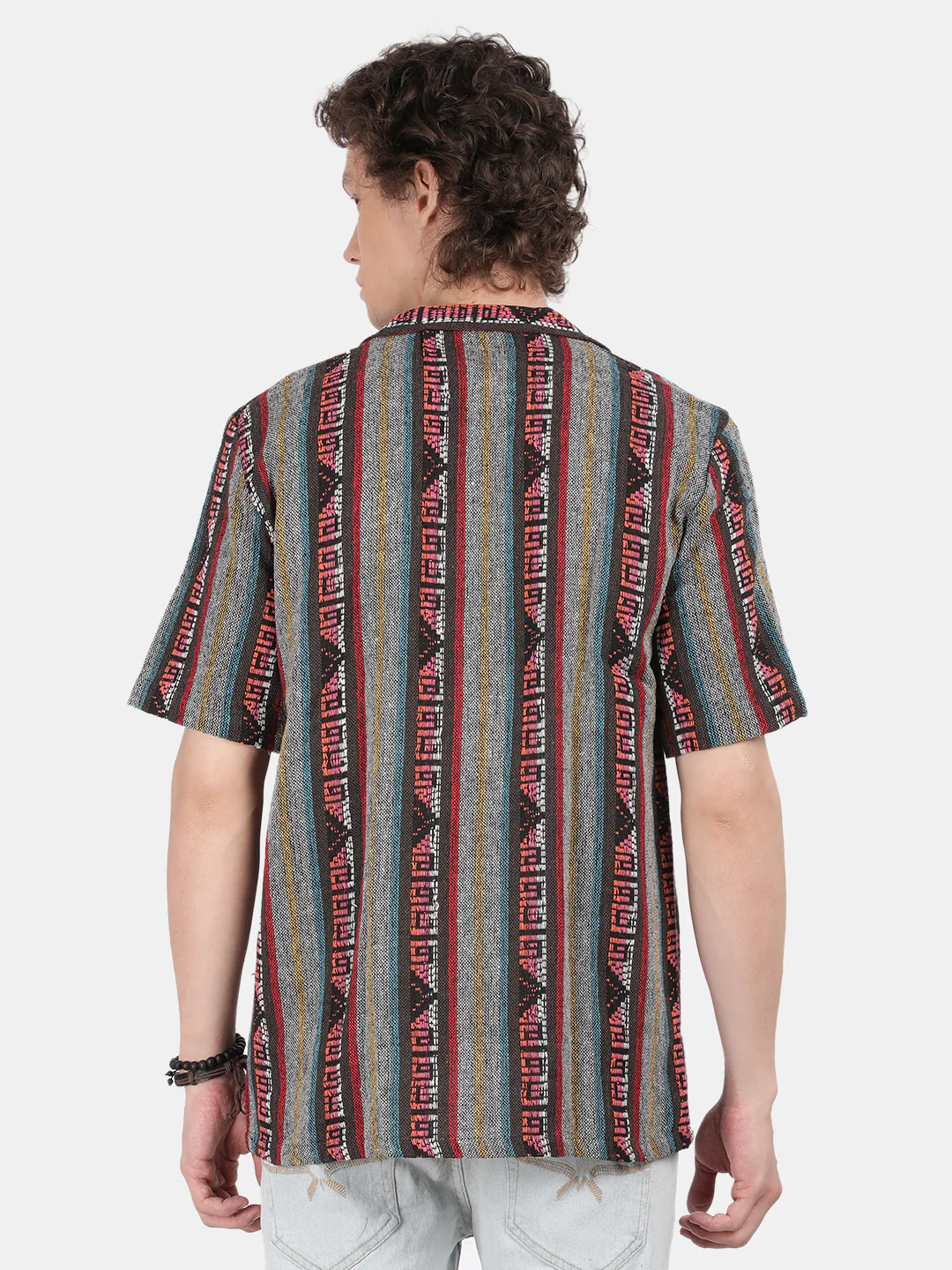 Men Grey Slim Fit Spread Collar Half Sleeve Casual Shirt - Image 4