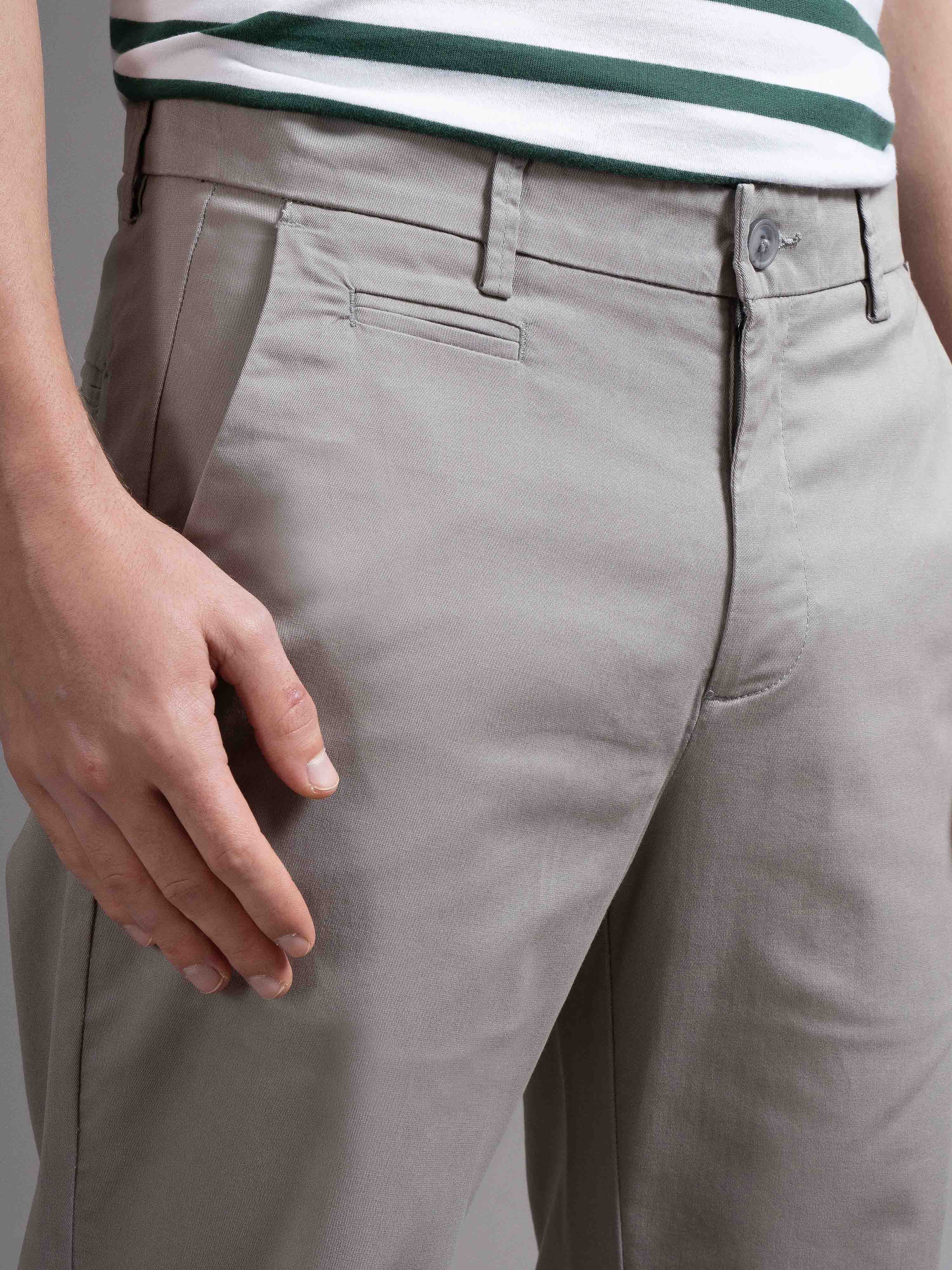 Men Grey Smart Slim Fit Chinos - Image 6
