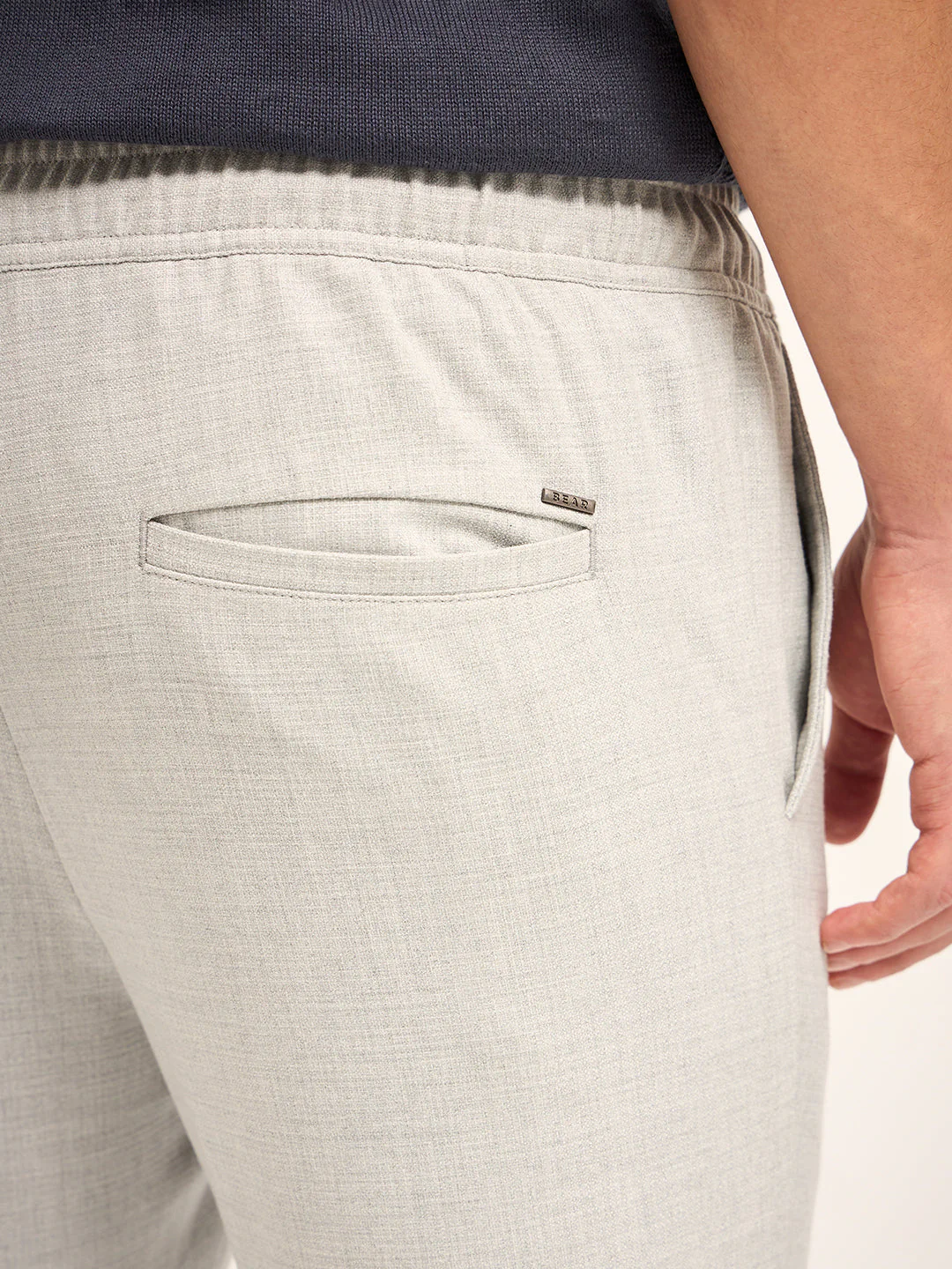 Men Grey Solid 4 Way Stretch Formal Trouser - Image 7