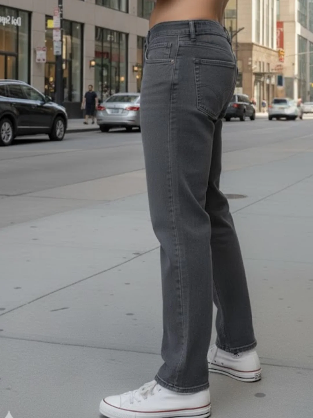 Men Grey Straight Fit Jeans - Image 3