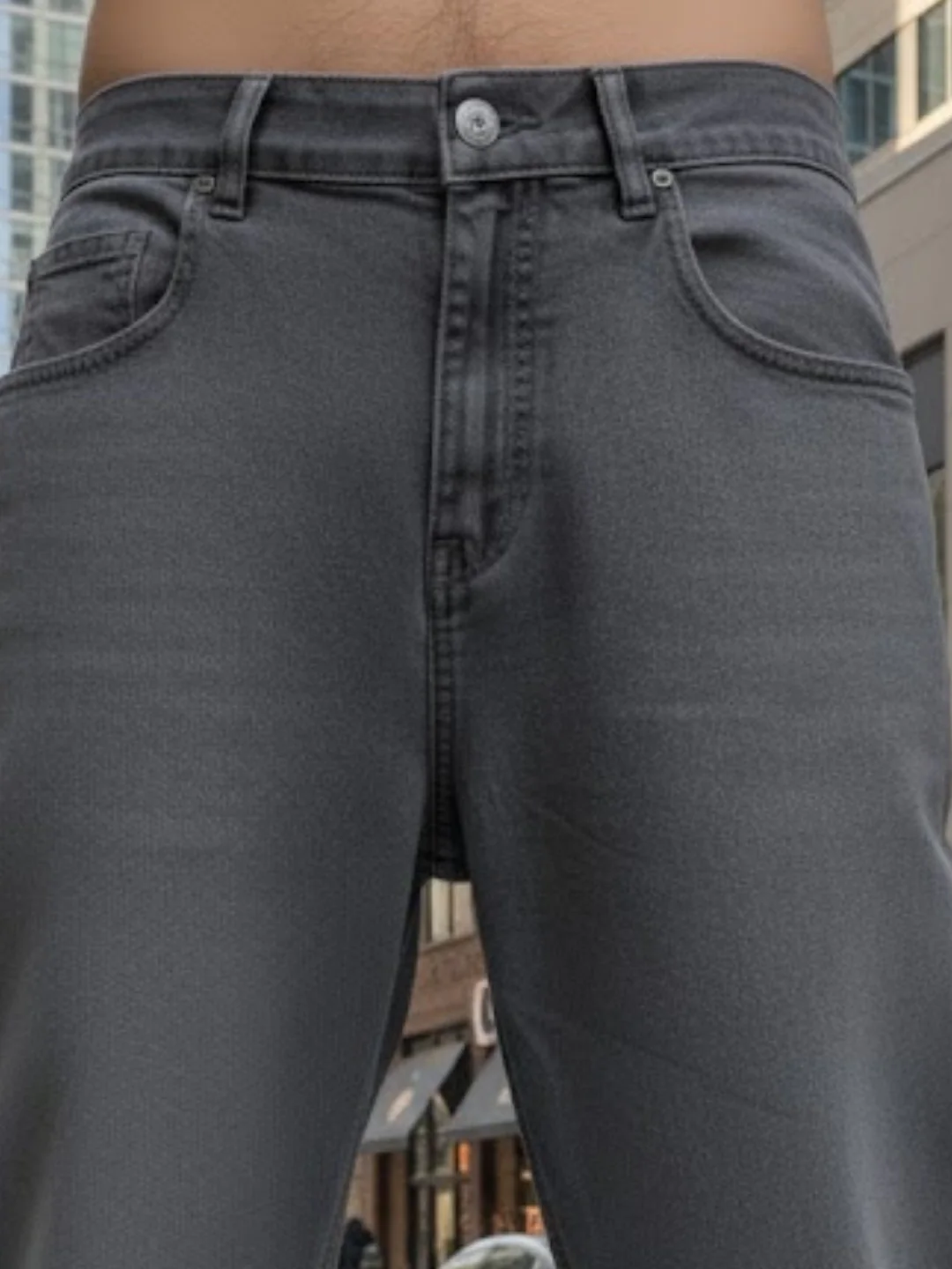Men Grey Straight Fit Jeans - Image 5