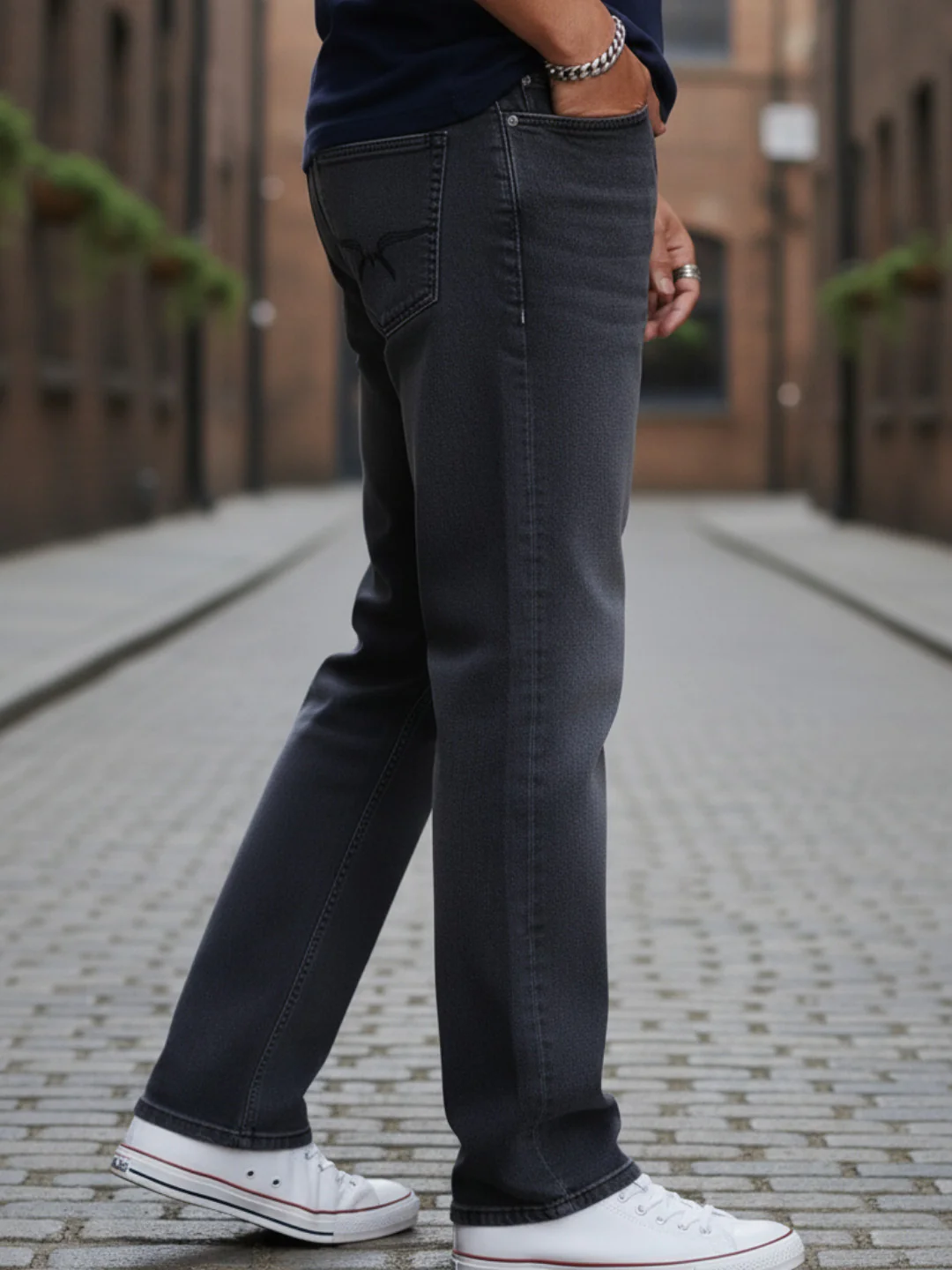 Men Grey Stretchable Jeans - Image 3