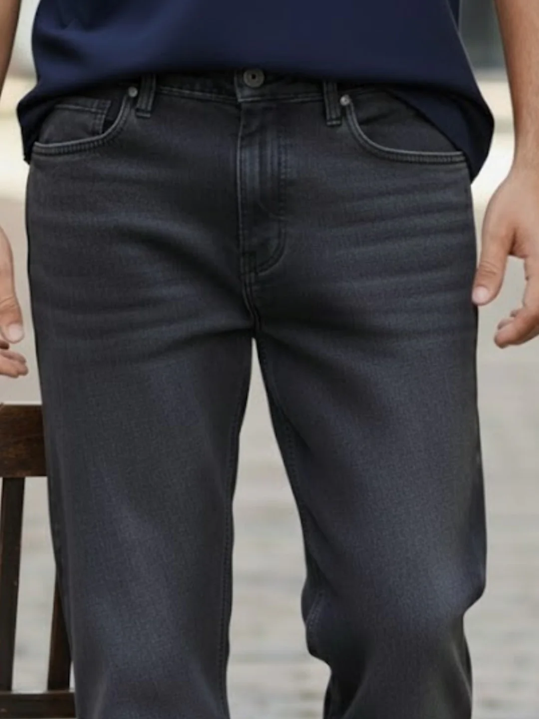 Men Grey Stretchable Jeans - Image 4