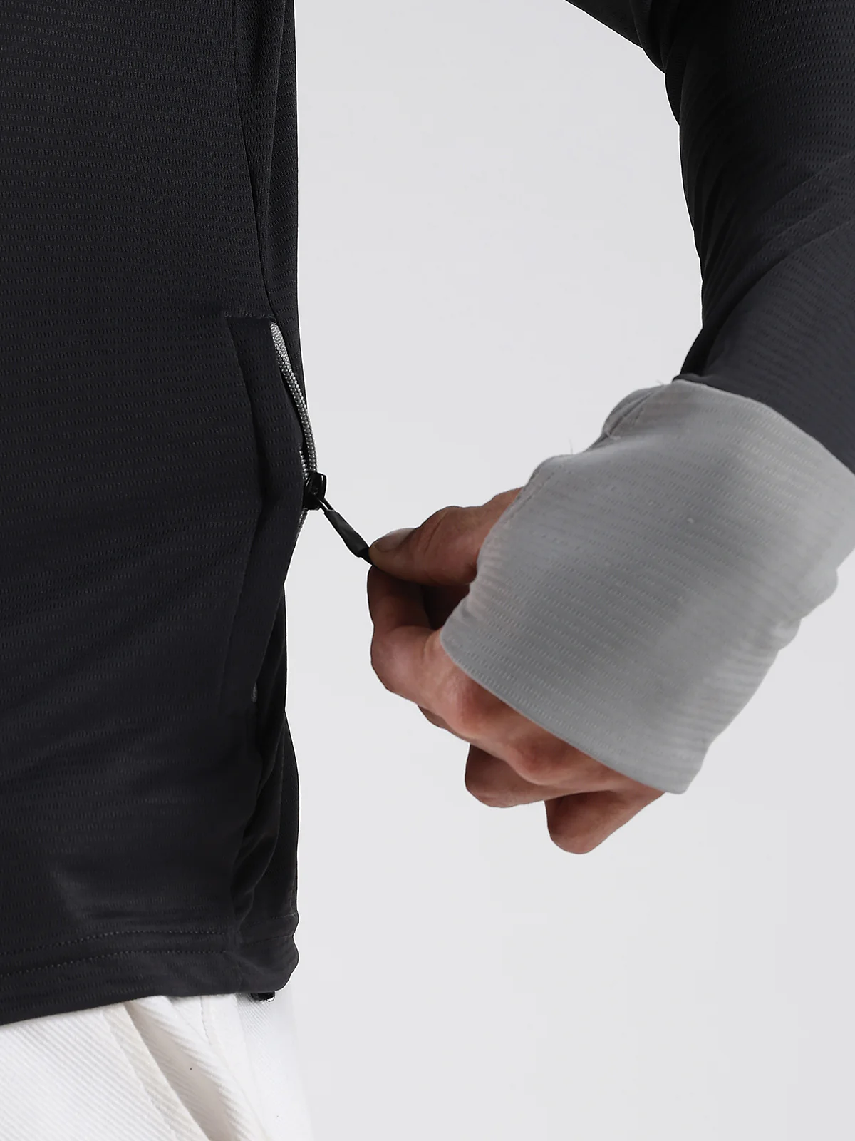 Men Grey Sunscreen Jacket With UV Protection And Zipper - Image 2