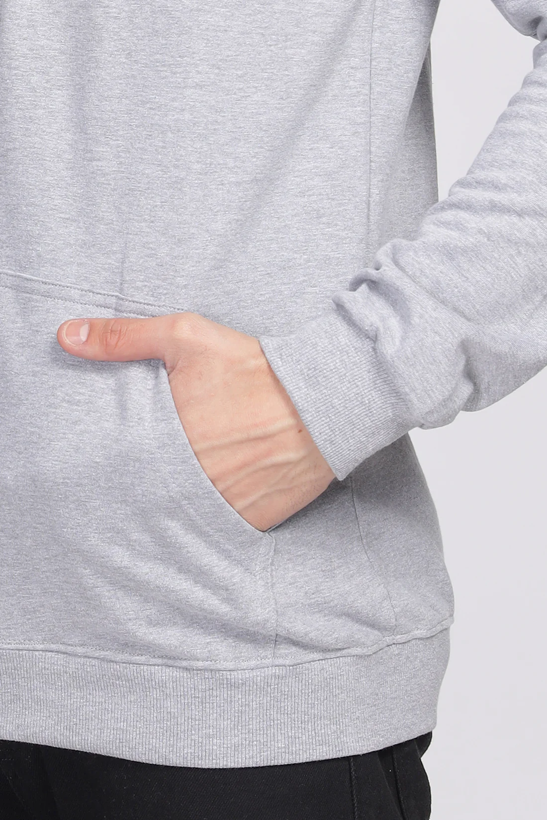 Men Grey Sweatshirt With Zipper Hoodies - Image 6