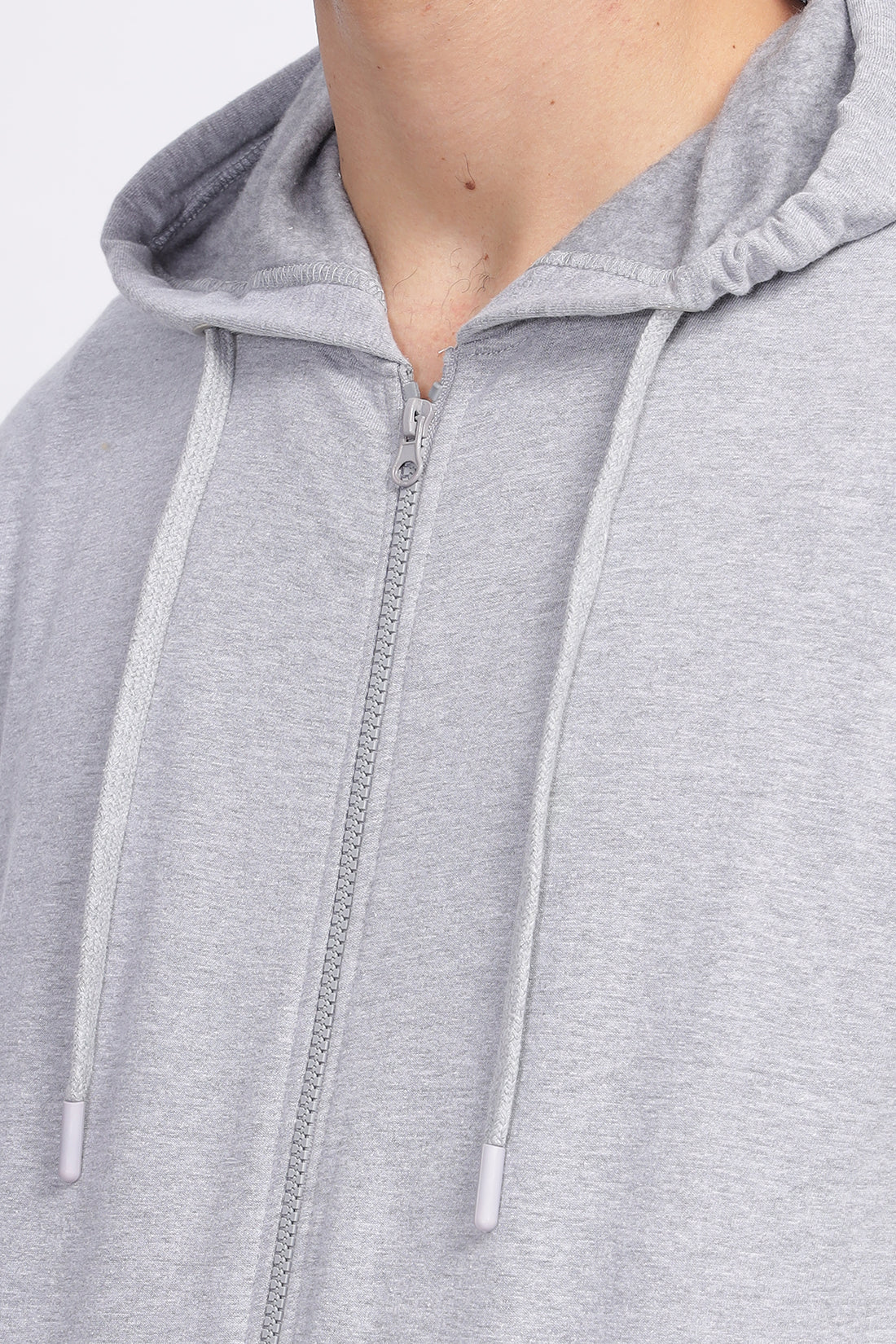 Men Grey Sweatshirt With Zipper Hoodies - Image 7