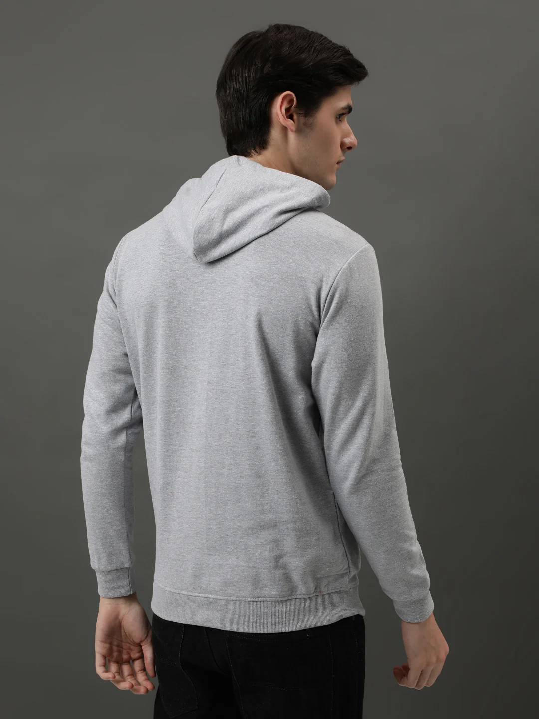 Men Grey Printed Hoodie - Image 3