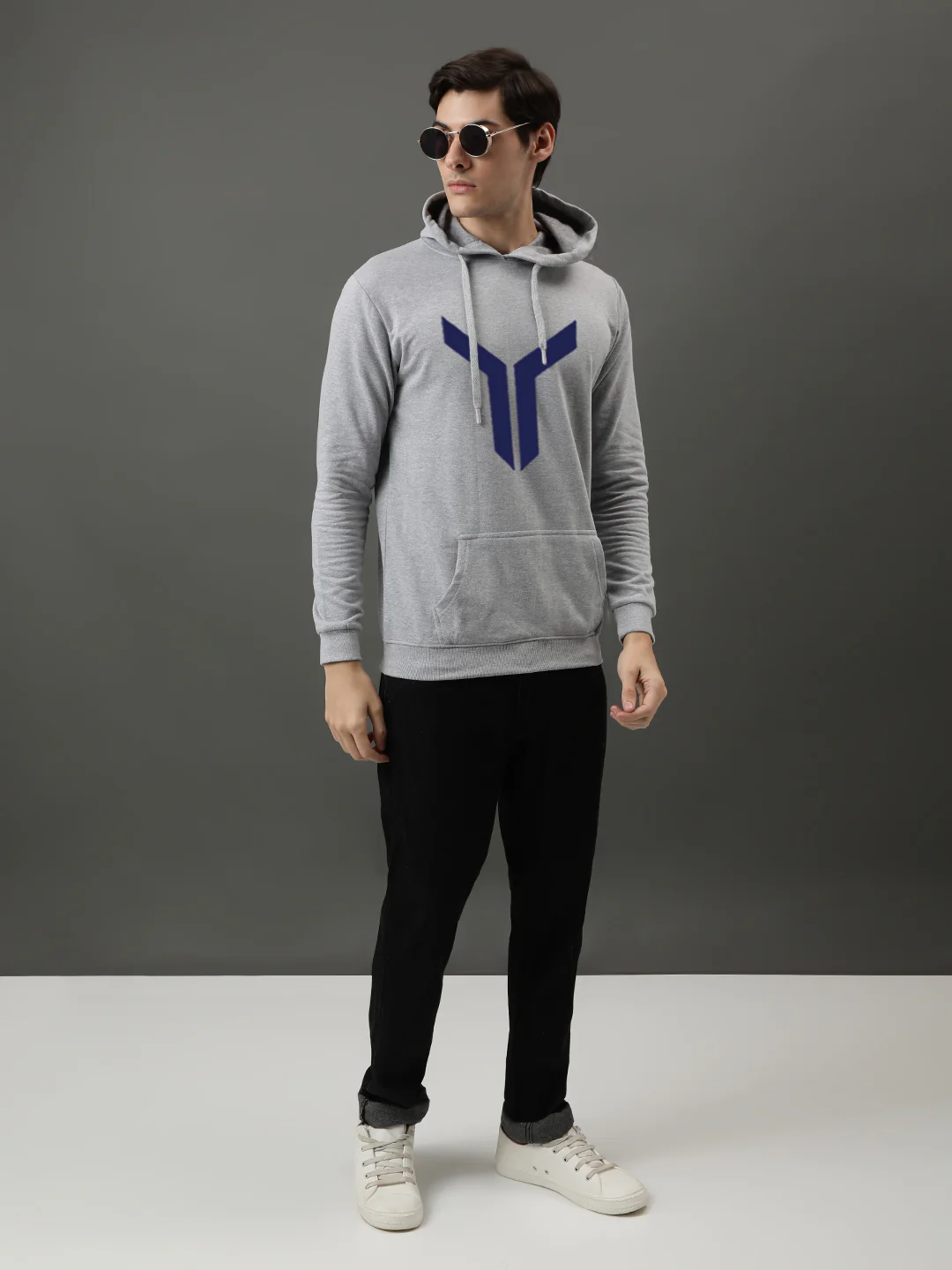 Men Grey Printed Hoodie - Image 5