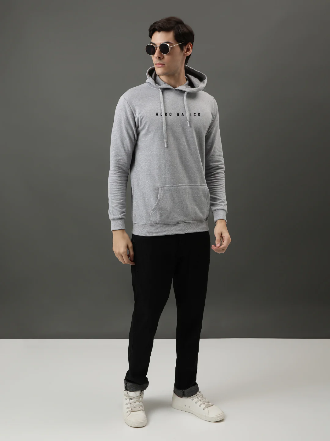 Men Grey Printed Hoodie - Image 2