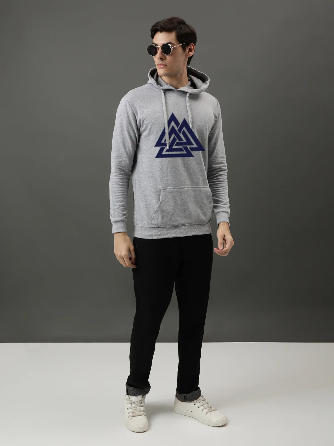 Men Grey Printed Hoodie - Image 5