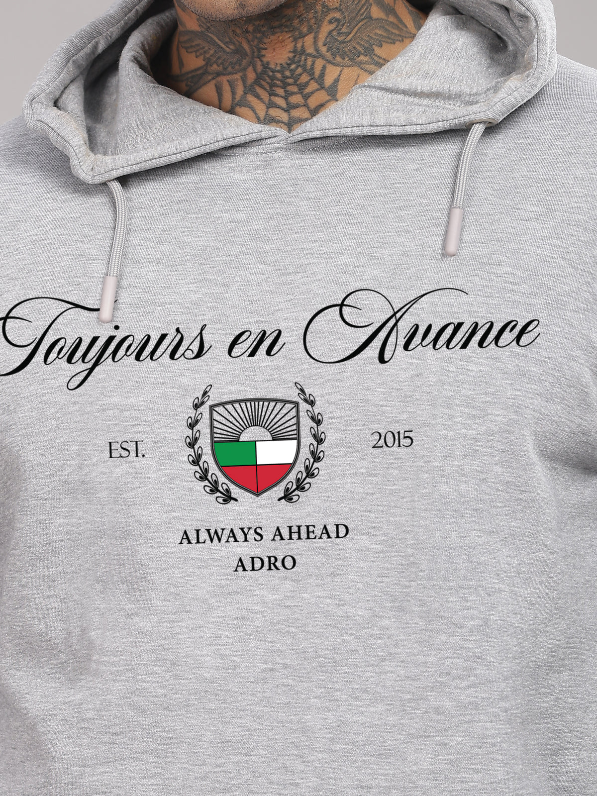 Men Grey Printed Hoodie - Image 3