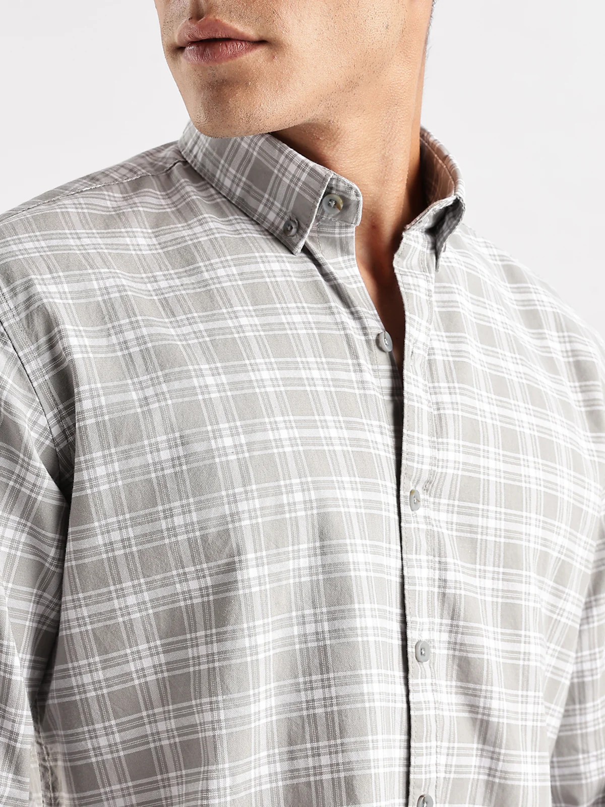Men Grey Casual Shirt - Image 2