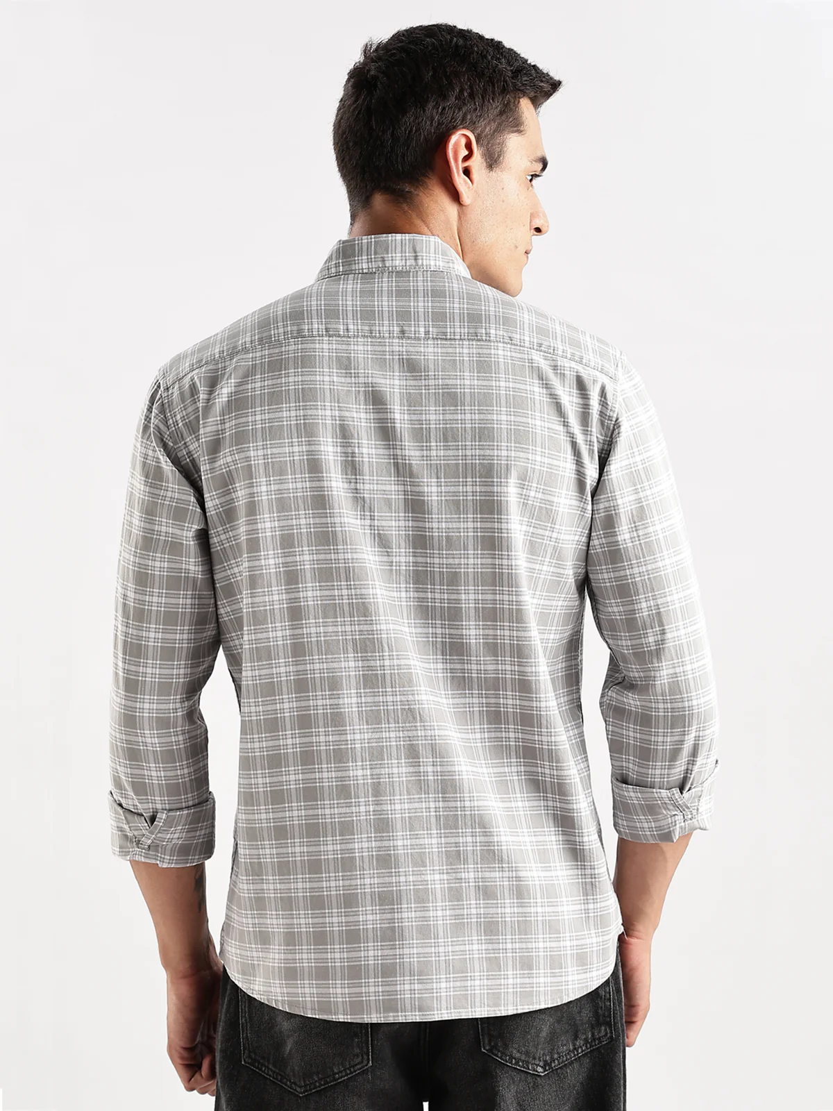 Men Grey Casual Shirt - Image 3