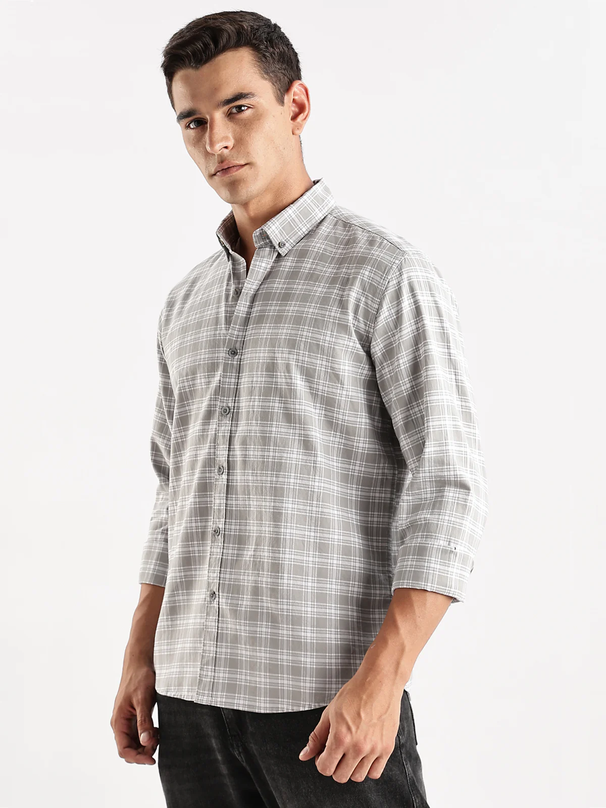 Men Grey Casual Shirt - Image 4