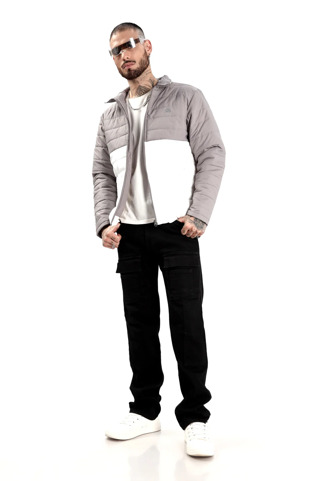 Men Grey Winter Ready Bomber Jacket - Image 6