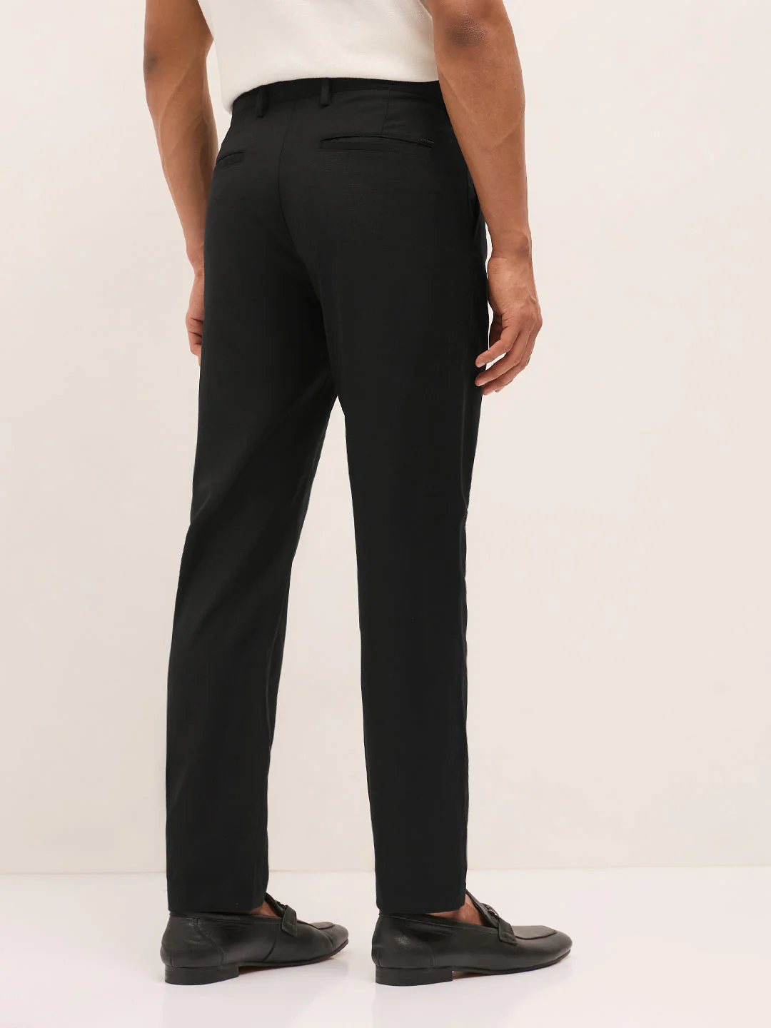 Men Grey Woven Design Slim Fit Formal Trouser - Image 2