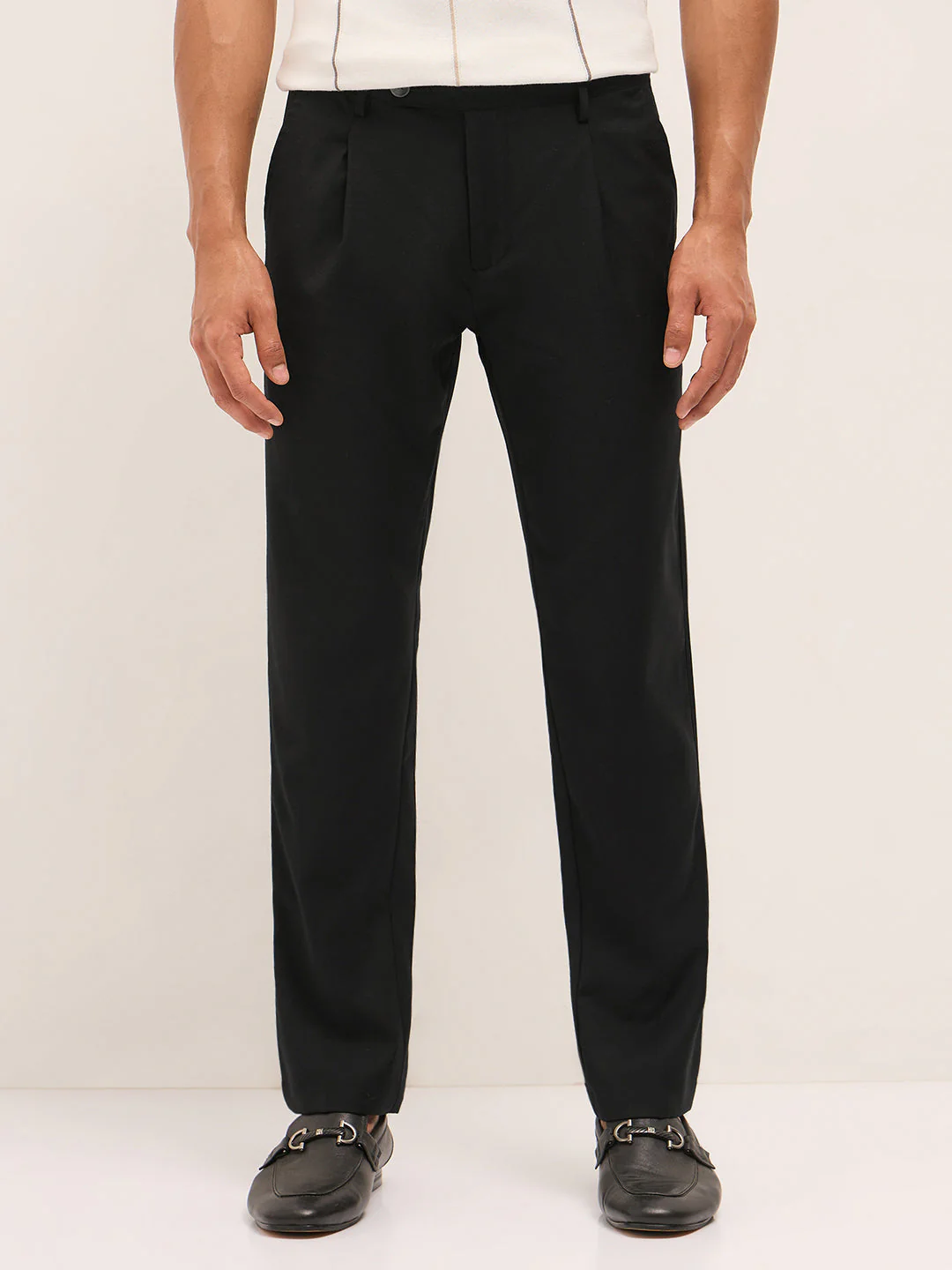 Men Grey Woven Design Slim Fit Formal Trouser - Image 7